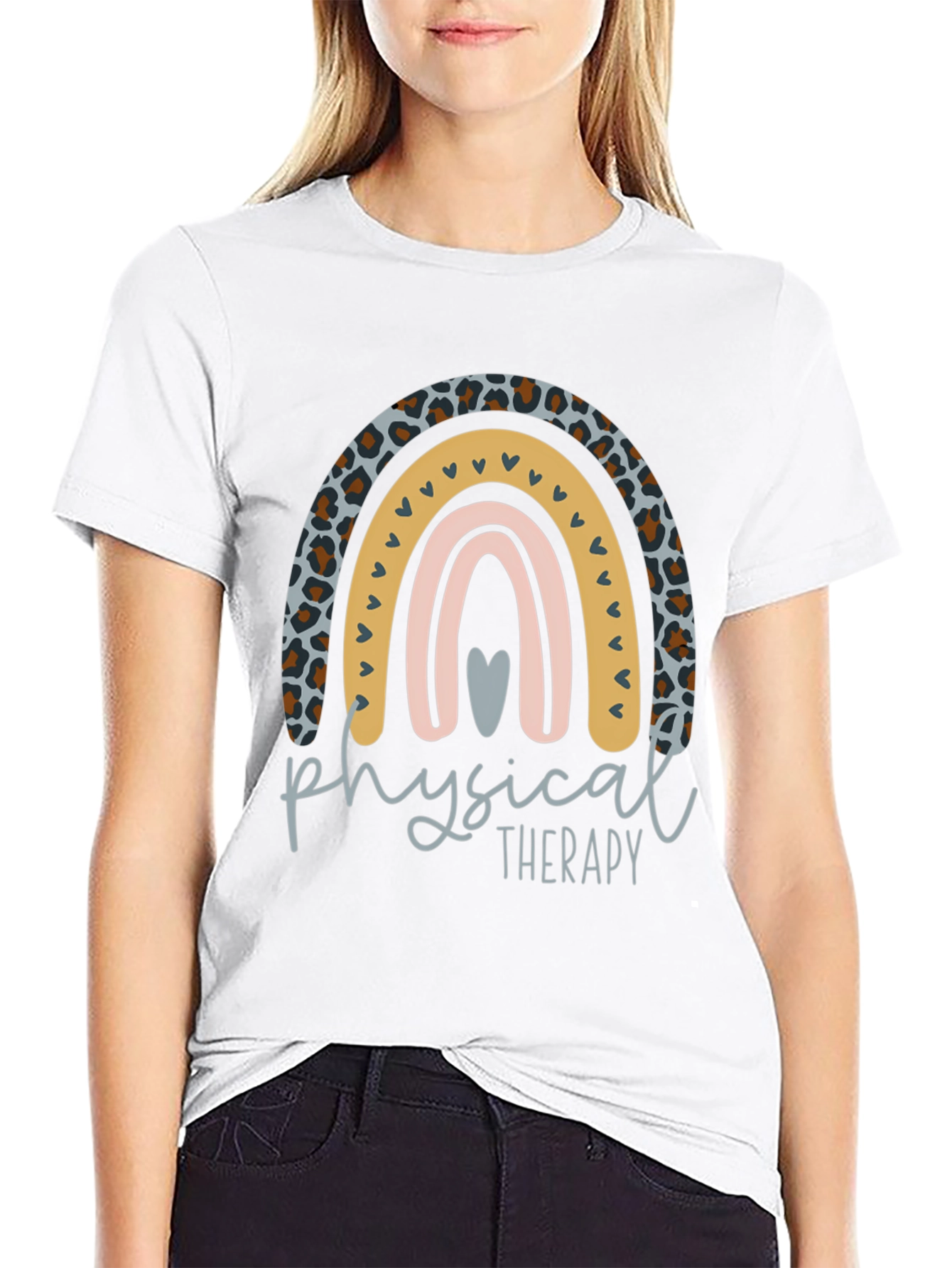 Black Physical Therapy Rainbow Graphic Tee view 9