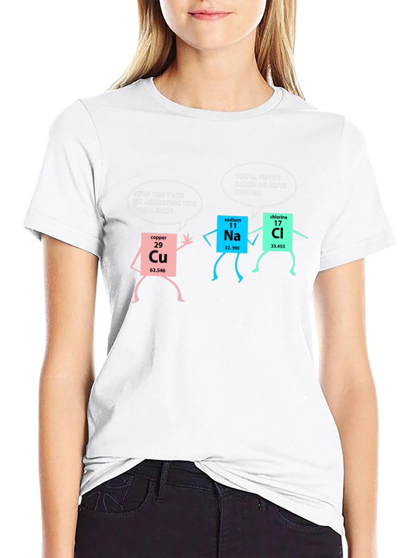 Chemistry Humor T-Shirt: Arresting for a Salt - 9