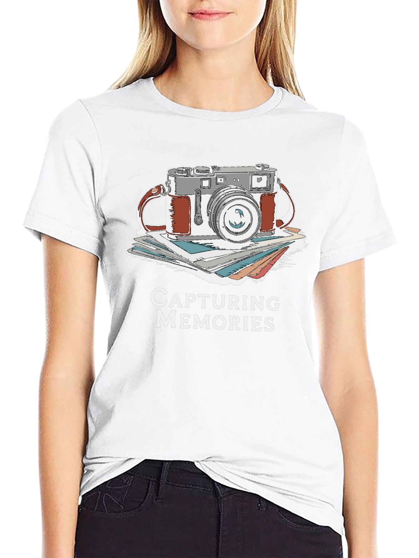 Black Capturing Memories Graphic T-Shirt view 9
