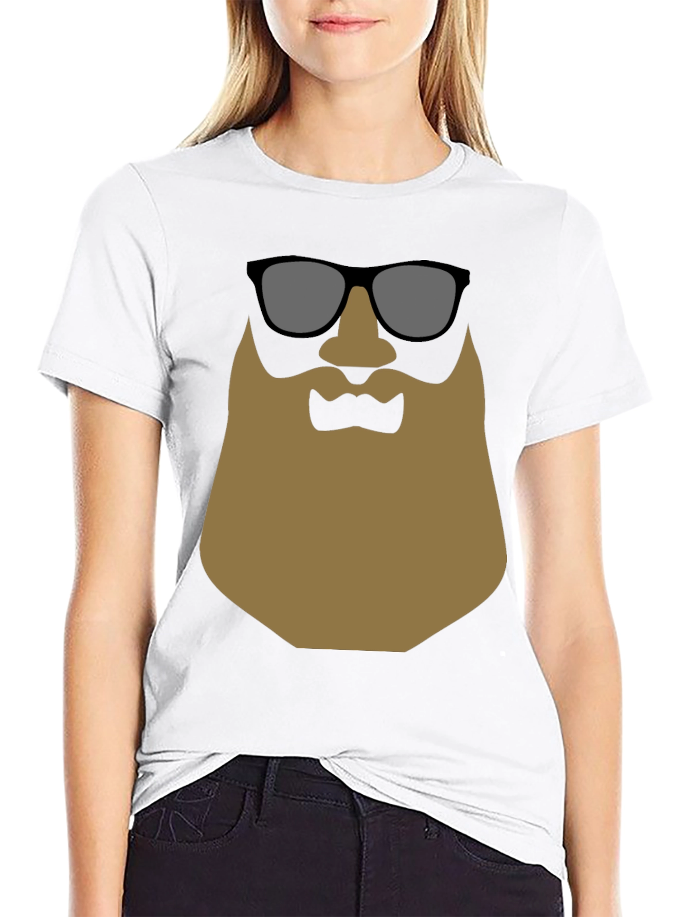 Black Cool Beard T-Shirt - Graphic Tee for Men view 9