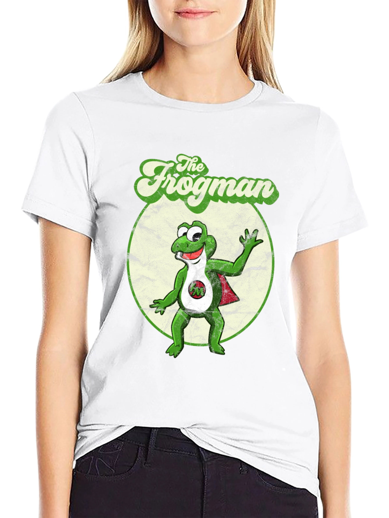 Black The Frogman Black T-Shirt - Retro Cartoon Superhero Tee view 9