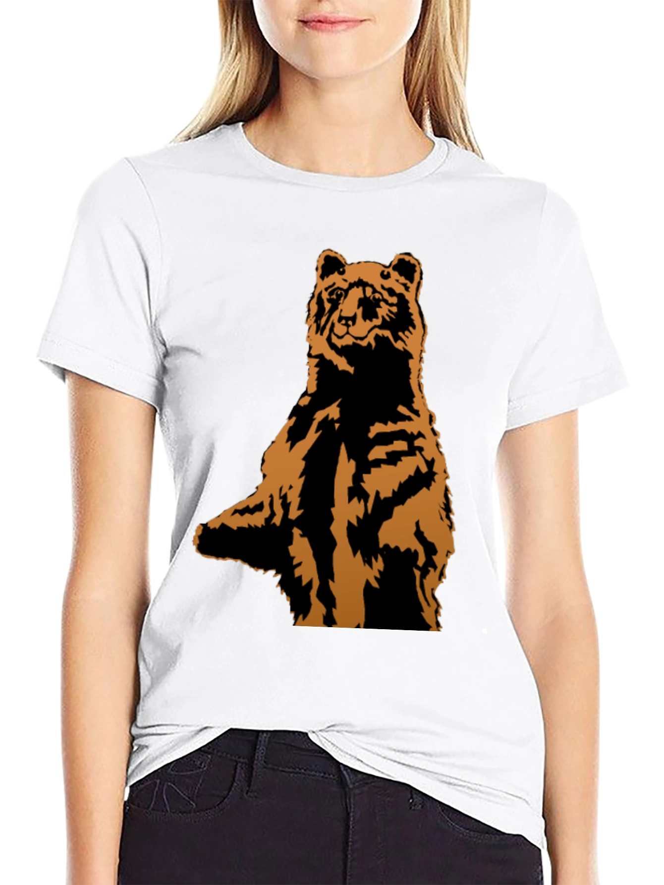 Black Cool Bear Graphic Tee - Black Short Sleeve T-Shirt view 9