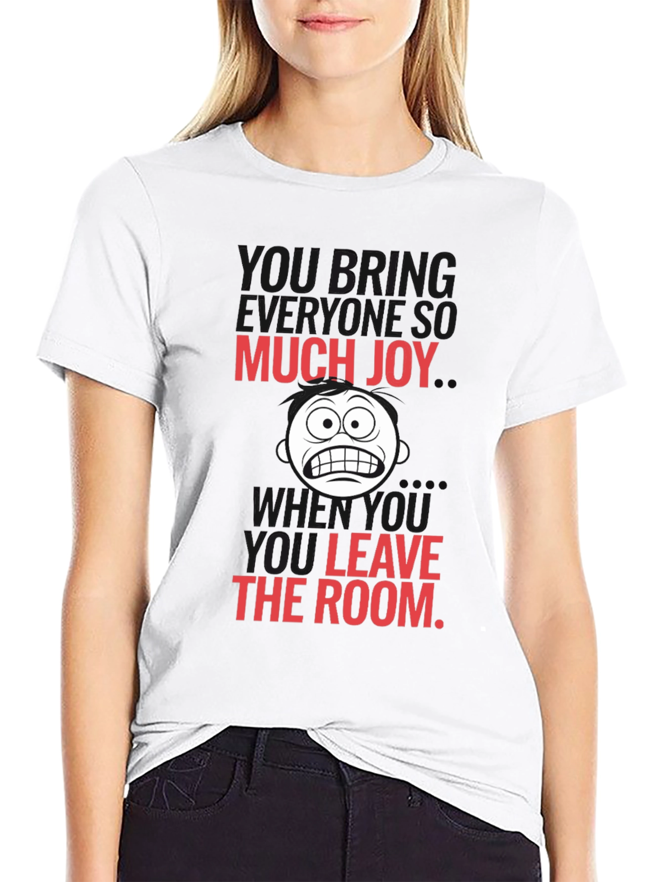 Black Humorous Graphic Tee - Much Joy When You Leave view 9