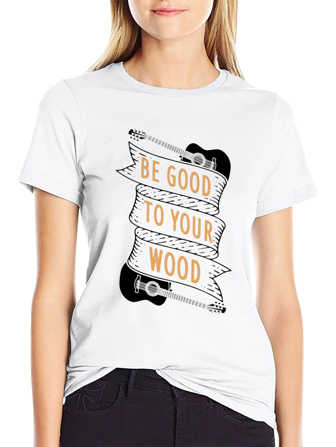 Black Be Good To Your Wood - Guitar T-Shirt view 9