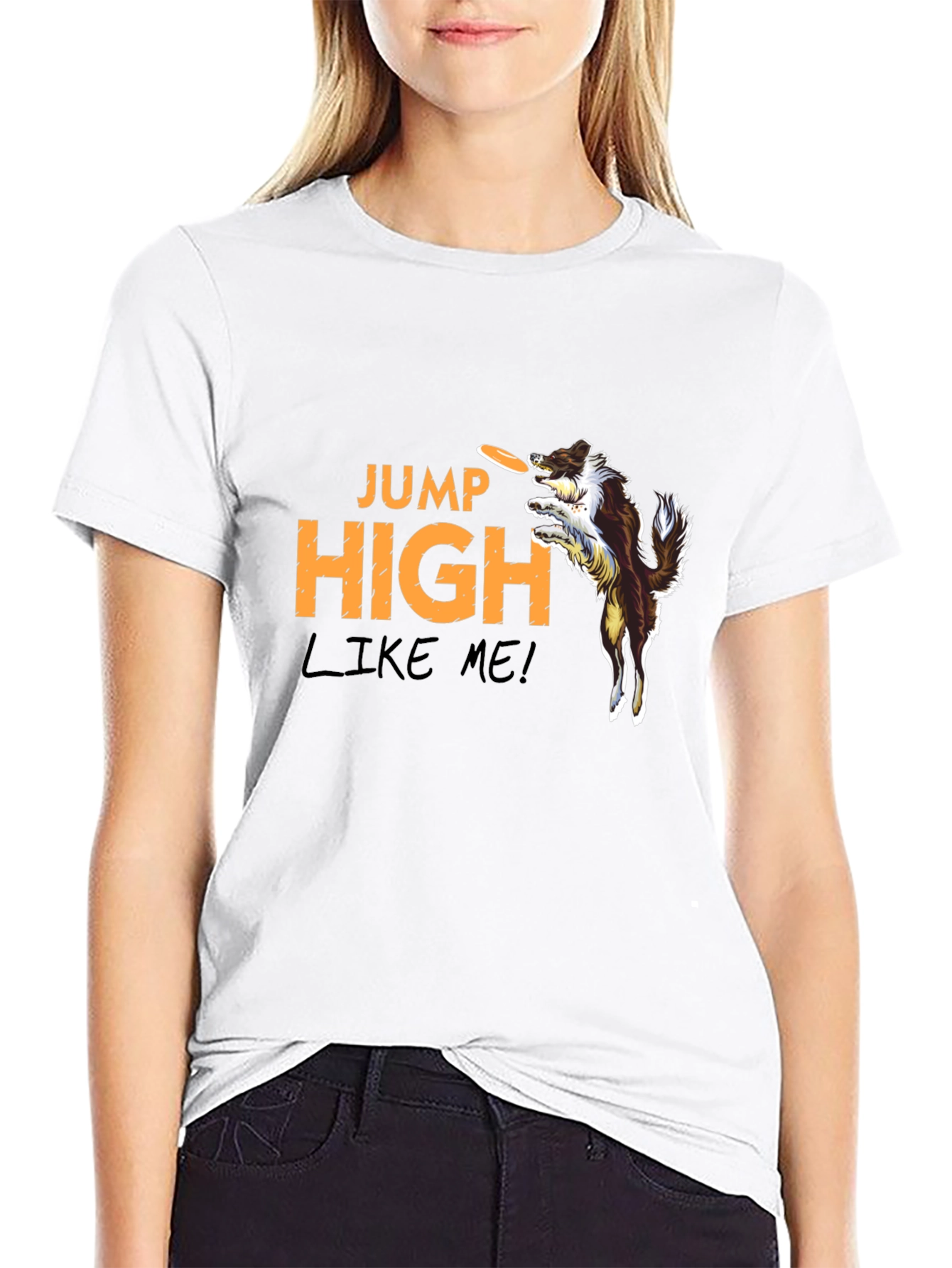 Black Jump High Dog Graphic T-Shirt view 9