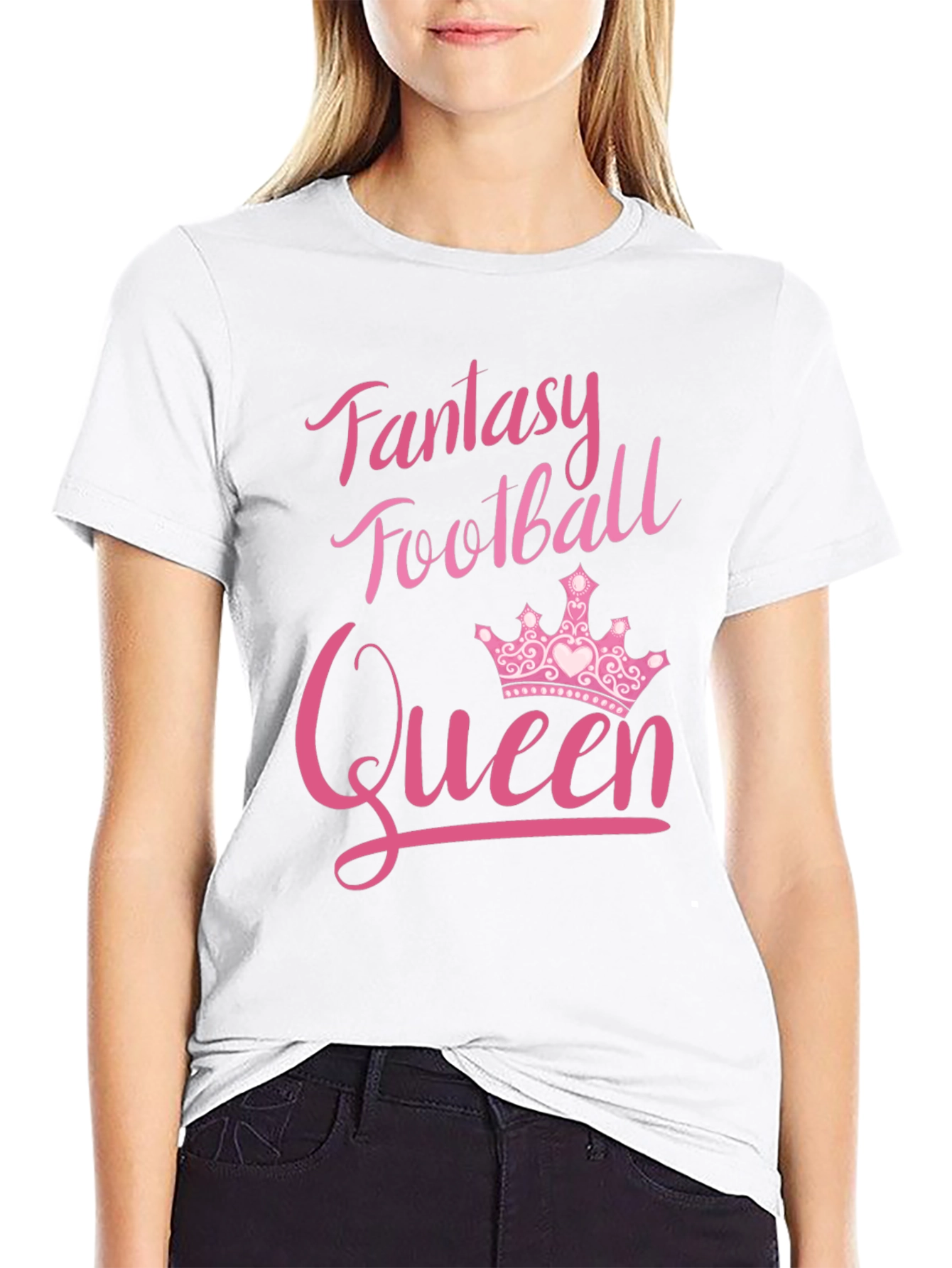 Black Fantasy Football Queen T-Shirt view 9