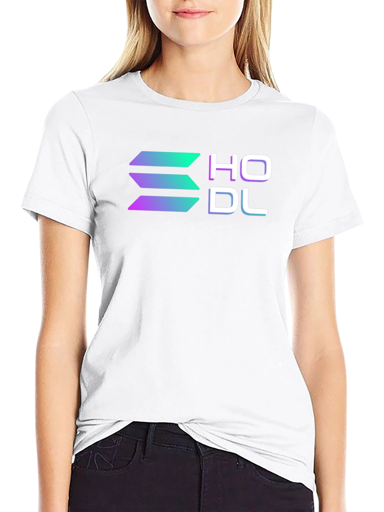 Black HODL Solana Crypto Black T-Shirt view 9