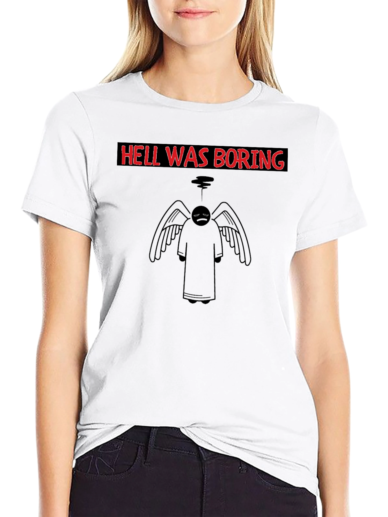 Black Hell Was Boring Graphic T-Shirt view 9