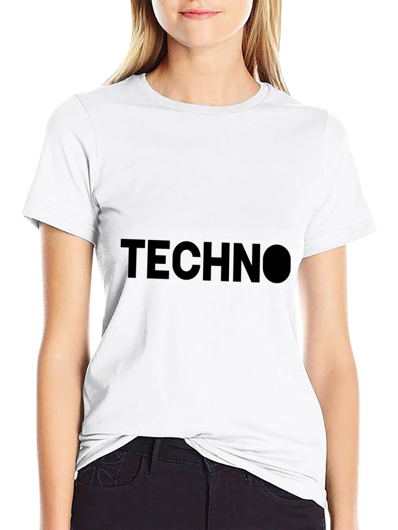 Black Techno Black T-Shirt - Modern Minimalist Style view 9
