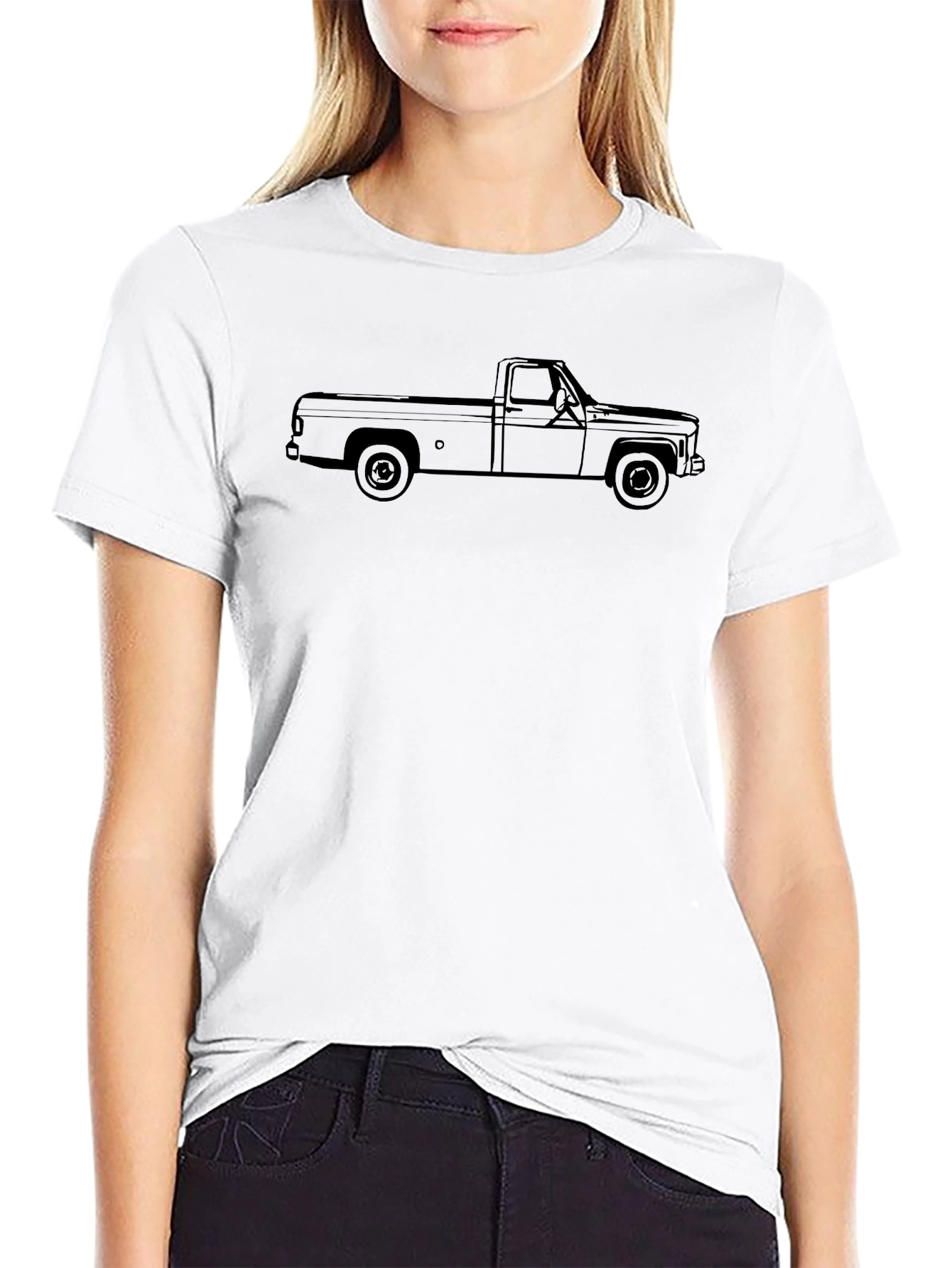 Black Vintage Truck Graphic Tee - Black view 9