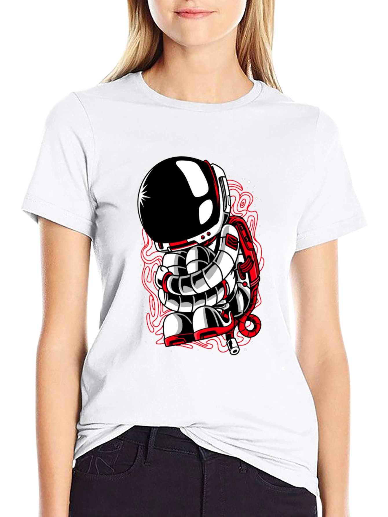 Black Astronaut Graphic Tee - Unique Spaceman Design view 9