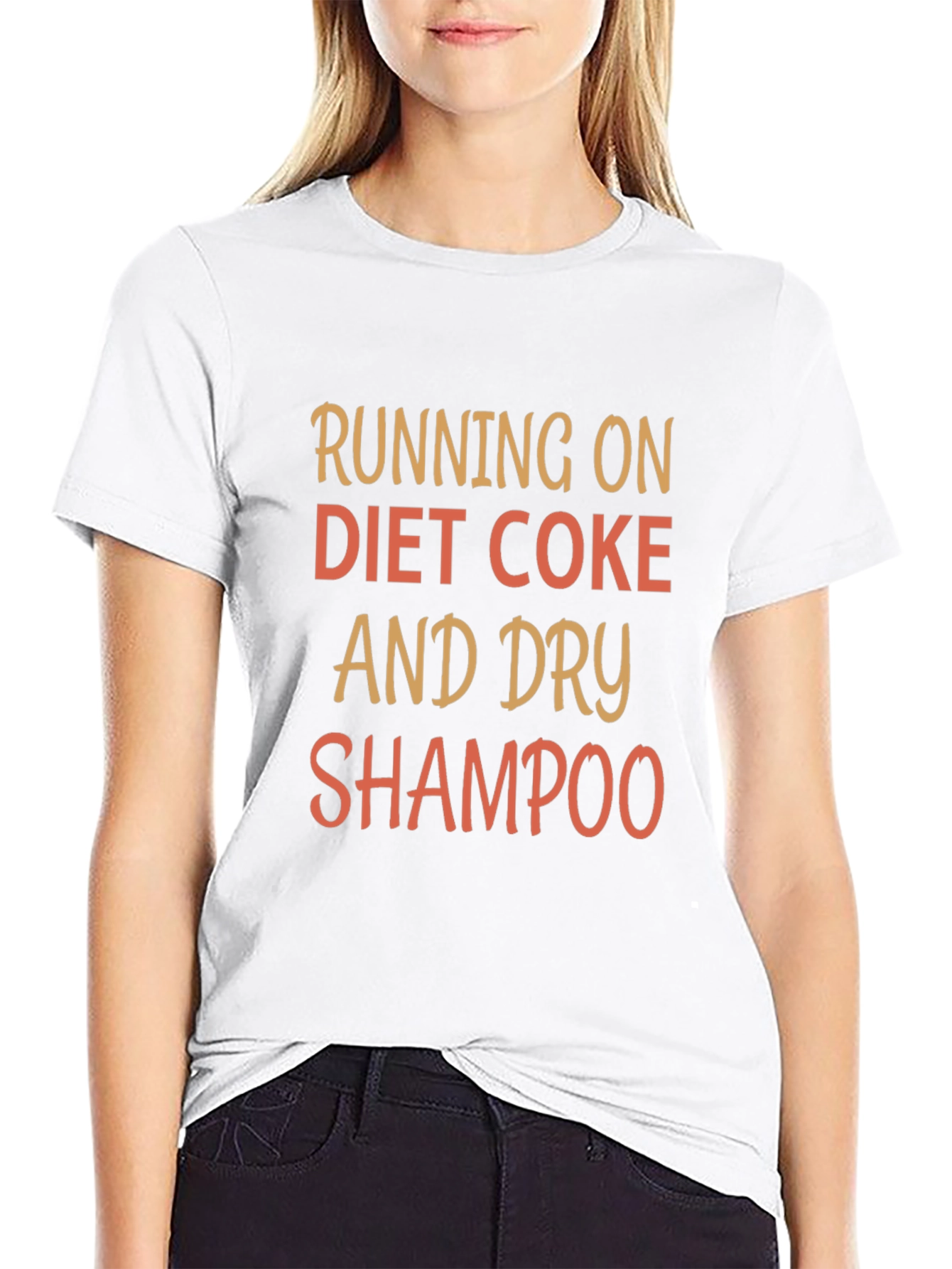 Black Running on Diet Coke and Dry Shampoo T-Shirt view 9