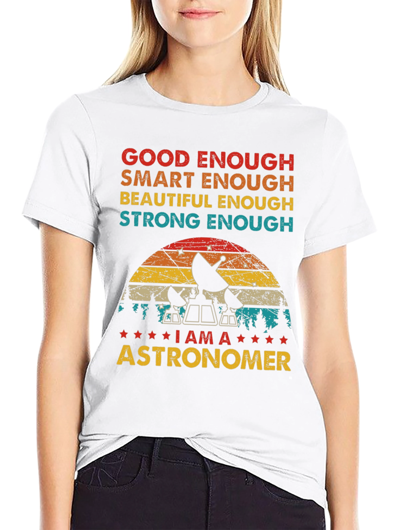 Black Astronomer T-Shirt - Good Enough, Smart Enough view 9