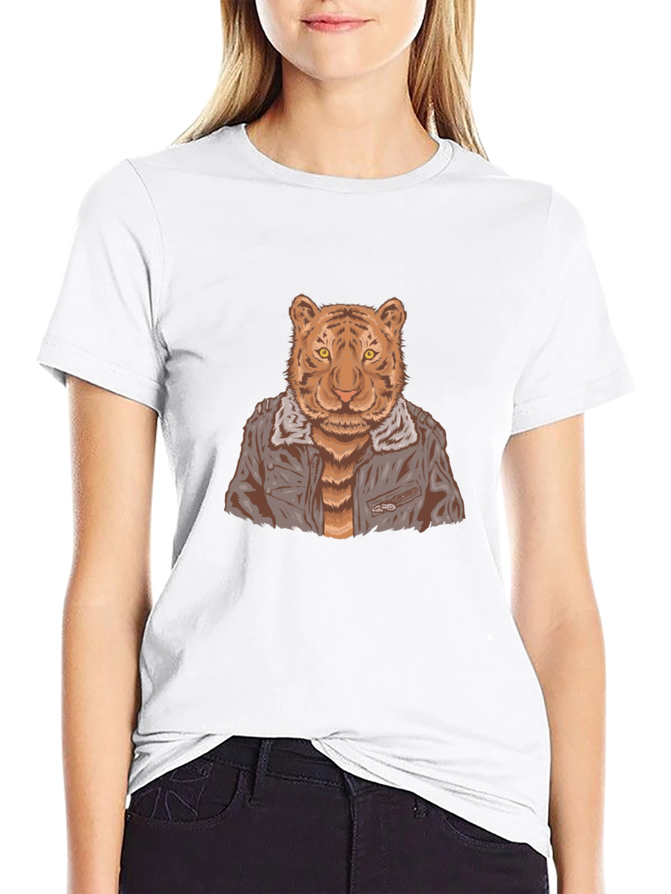 Black Tiger in Jacket Graphic Tee view 9