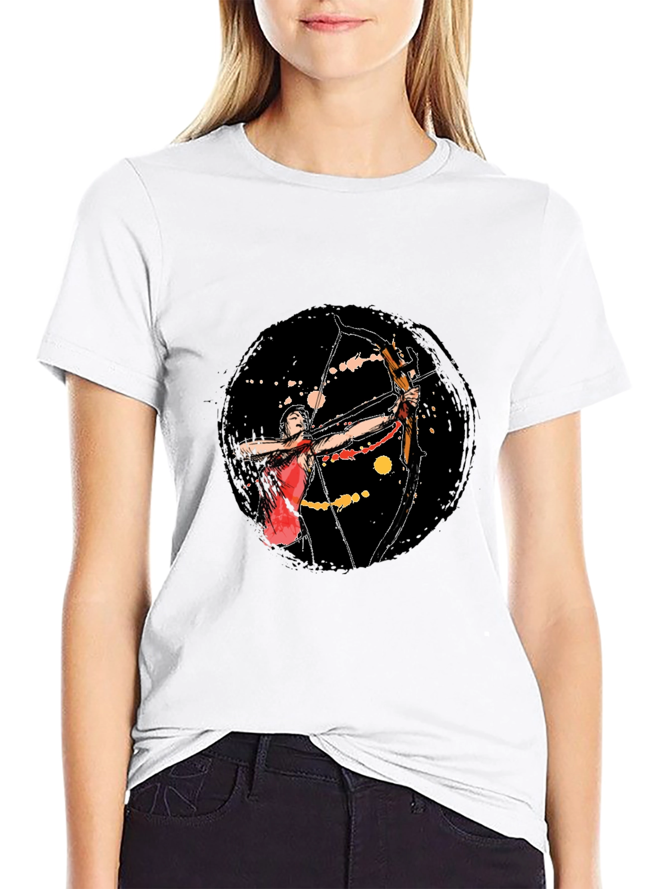 Black Archery T-Shirt: Black Cotton Archer Tee view 9