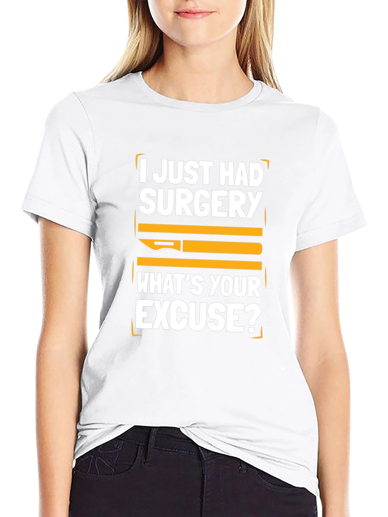 Black Surgery Excuse T-Shirt: Funny Post-Op Recovery Tee view 9