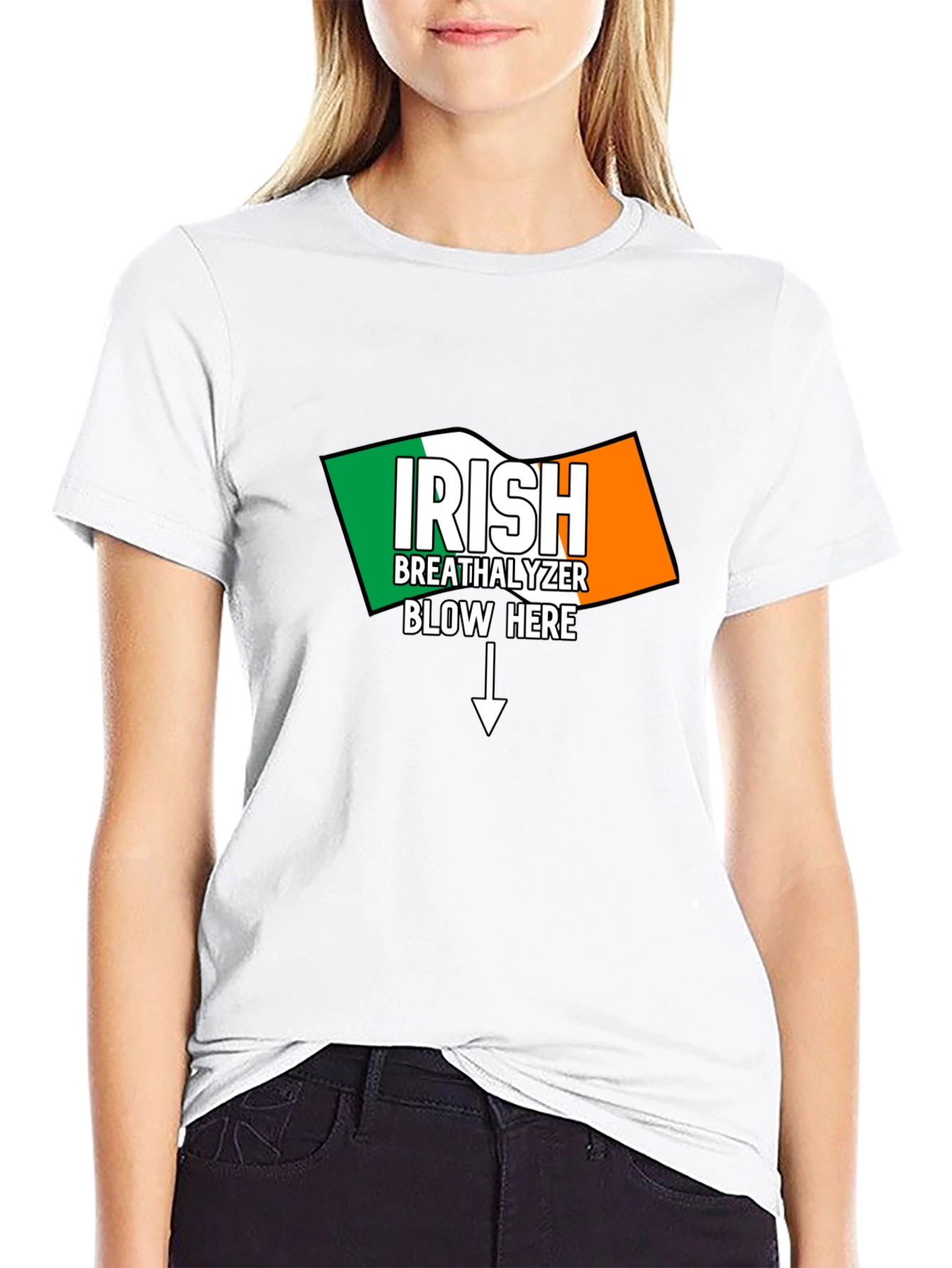 Black Irish Breathalyzer Blow Here T-Shirt view 9