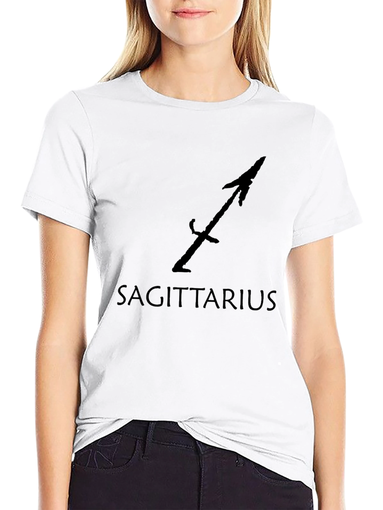 Black Sagittarius Zodiac Black T-Shirt view 9