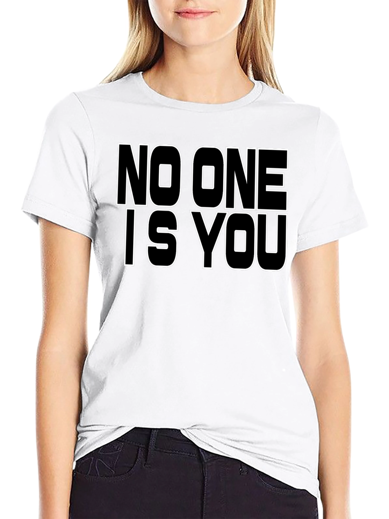 Black No One Is You Graphic Tee - Black view 9