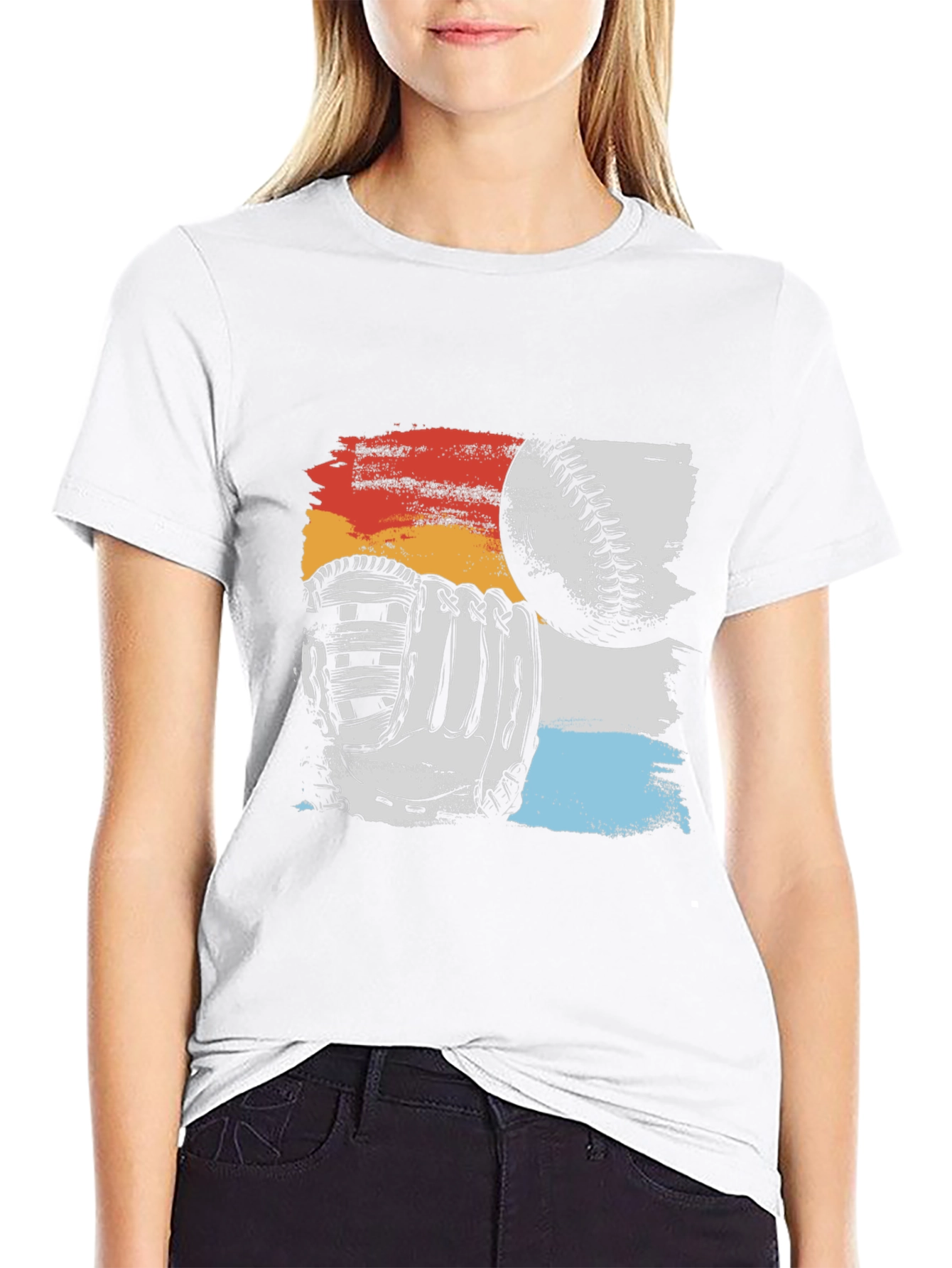 Baseball Glove & Ball Graphic T-Shirt - 9