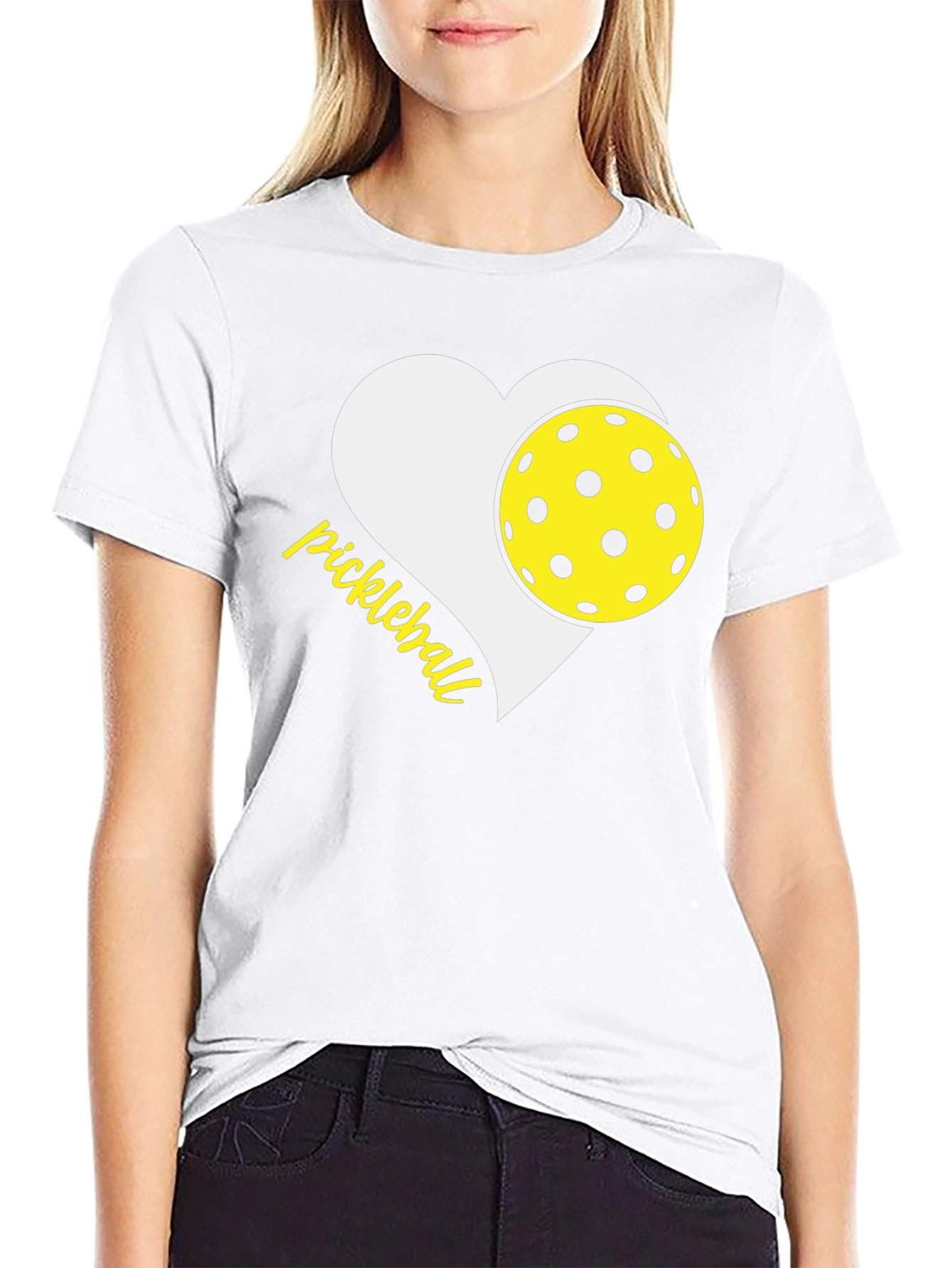 Black Pickleball Heart T-Shirt - Love the Game! view 9