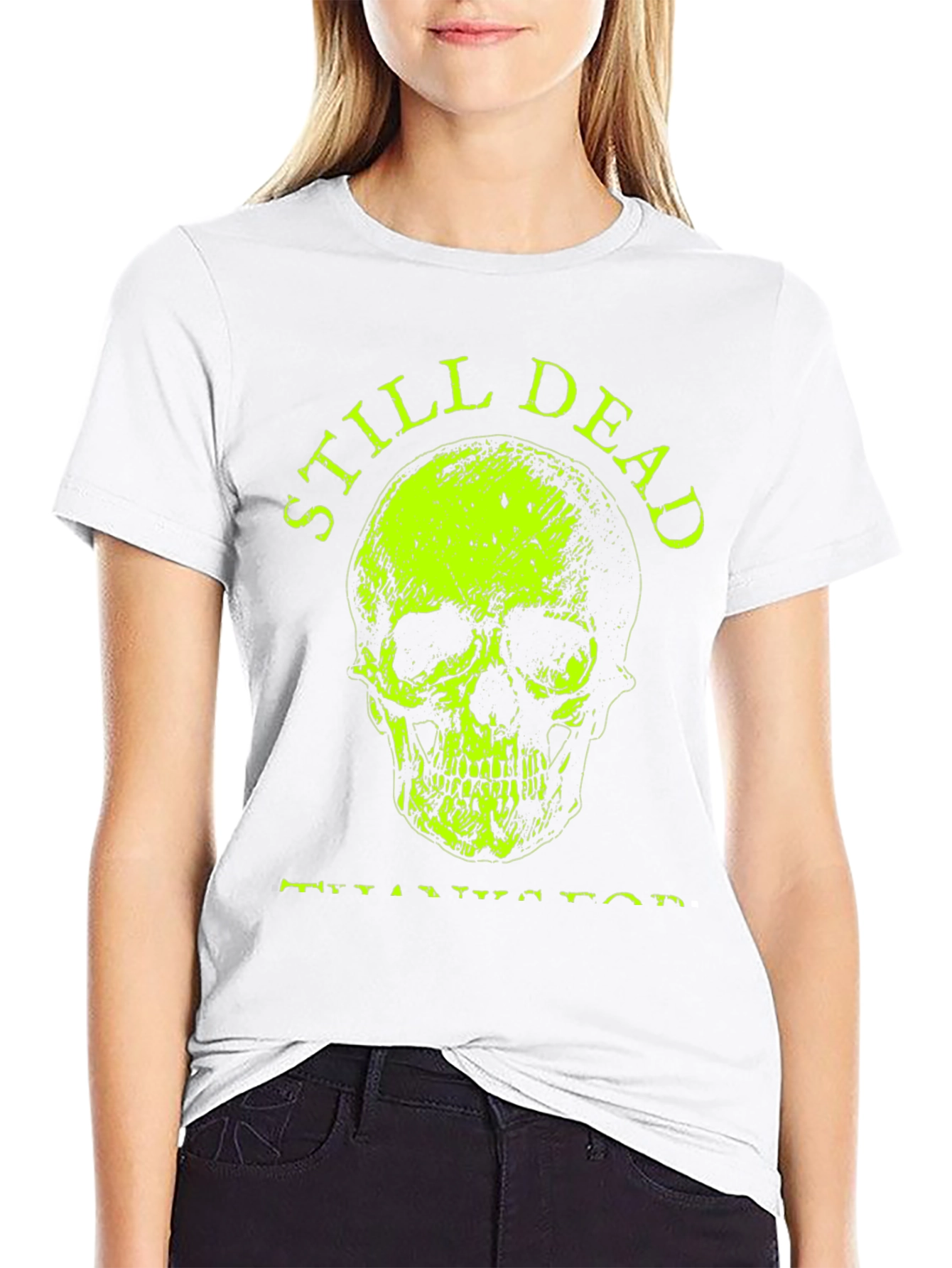 Black Still Dead Skull Graphic T-Shirt - Black view 9