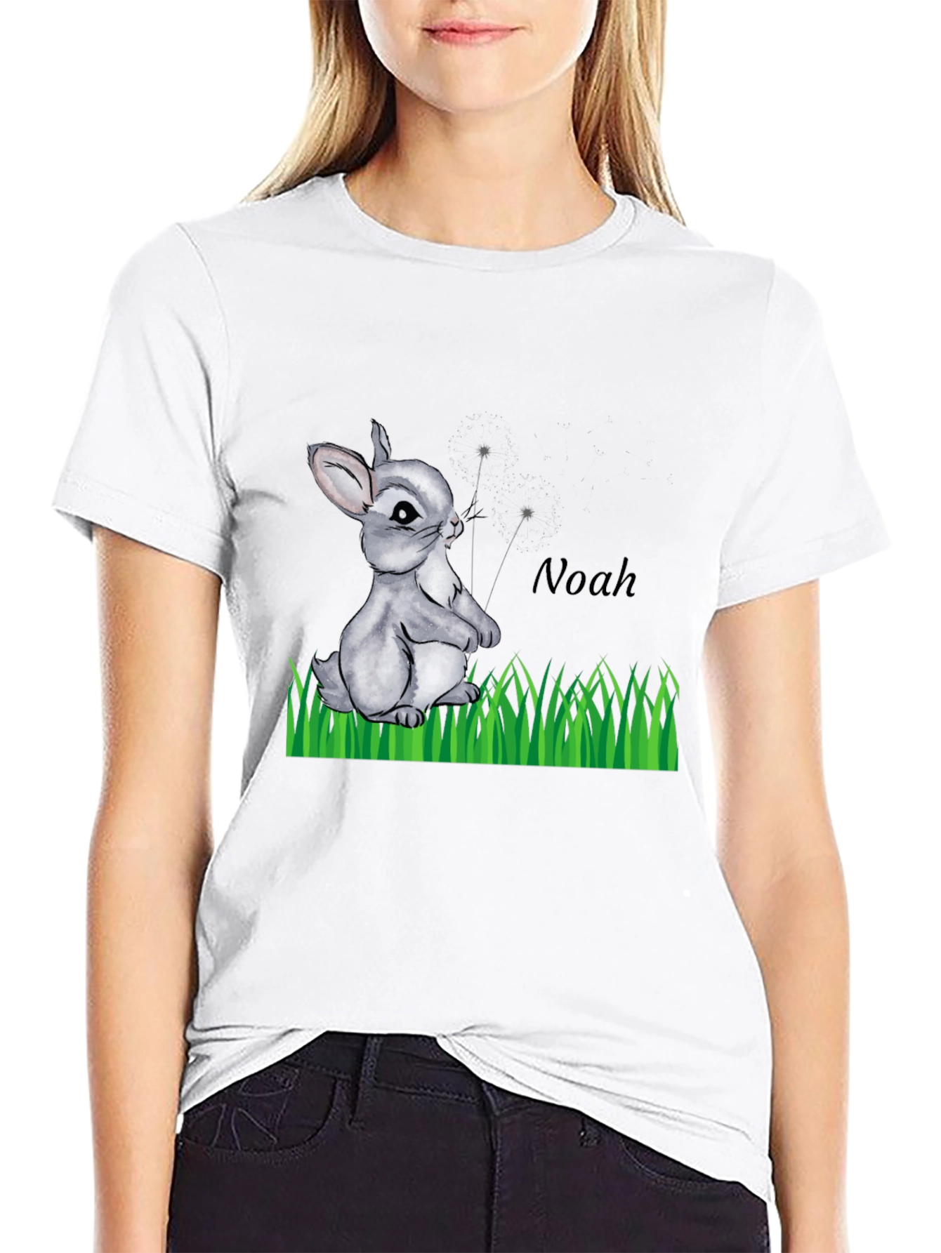 Black Cute Bunny Graphic Tee - "Noah" view 9