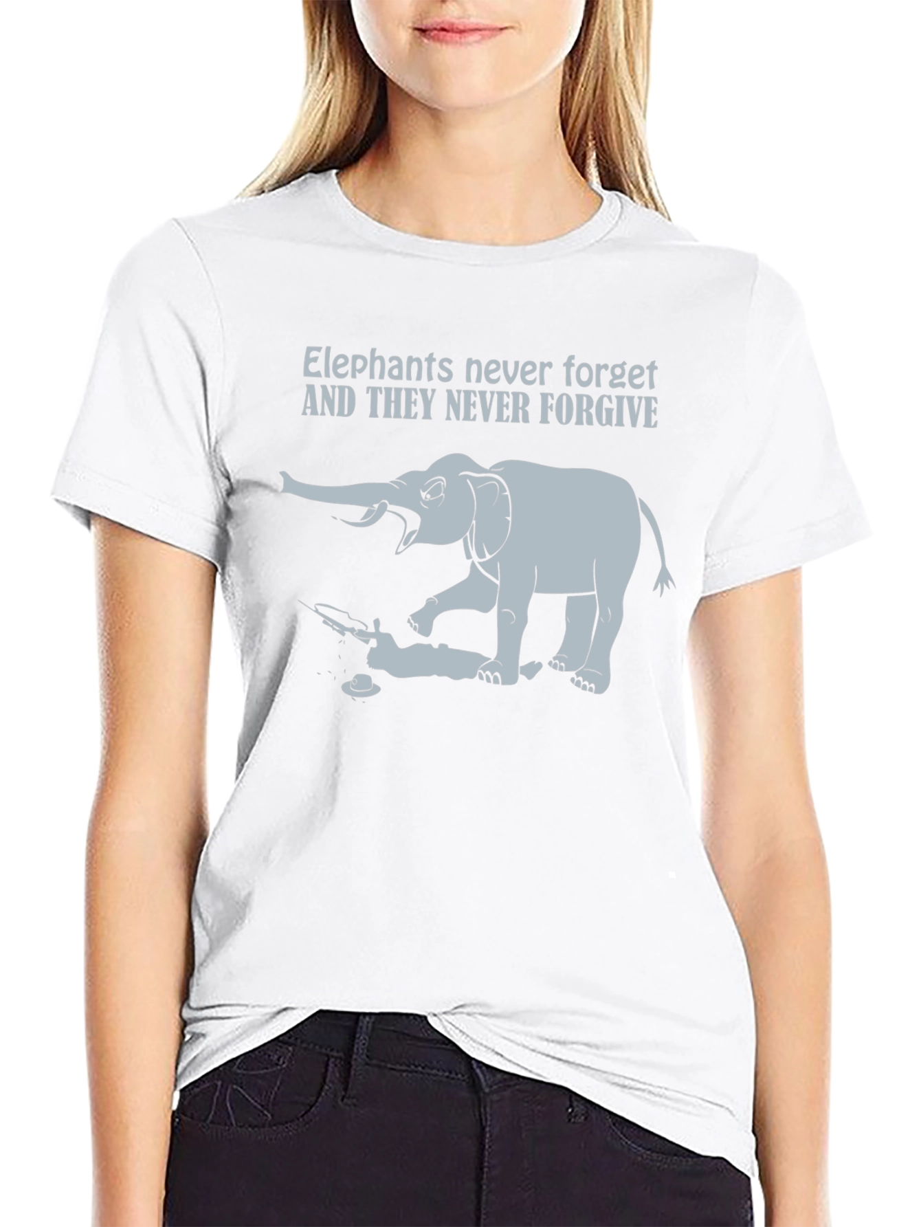 Black Elephant Never Forget Graphic T-Shirt view 9