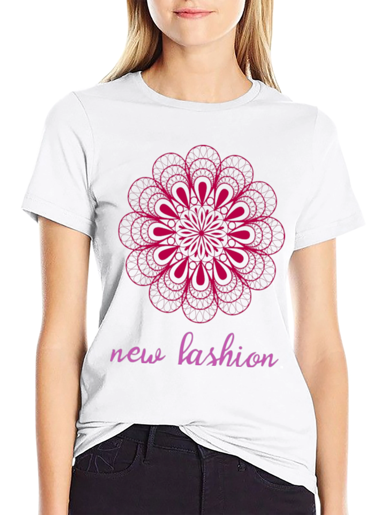 Black Geometric Mandala Graphic Tee - Modern Fashion Statement view 9