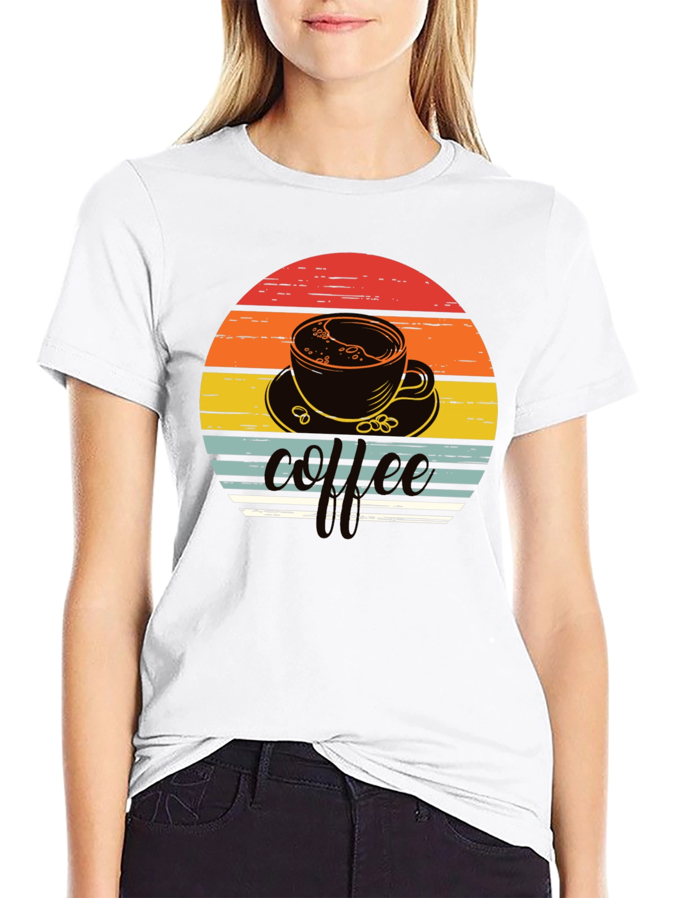 Black Coffee Sunset Graphic Tee - Retro Style Shirt view 9