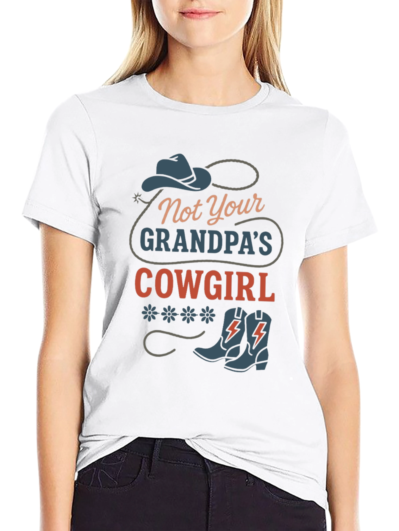 Black Not Your Grandpa's Cowgirl Graphic Tee view 9