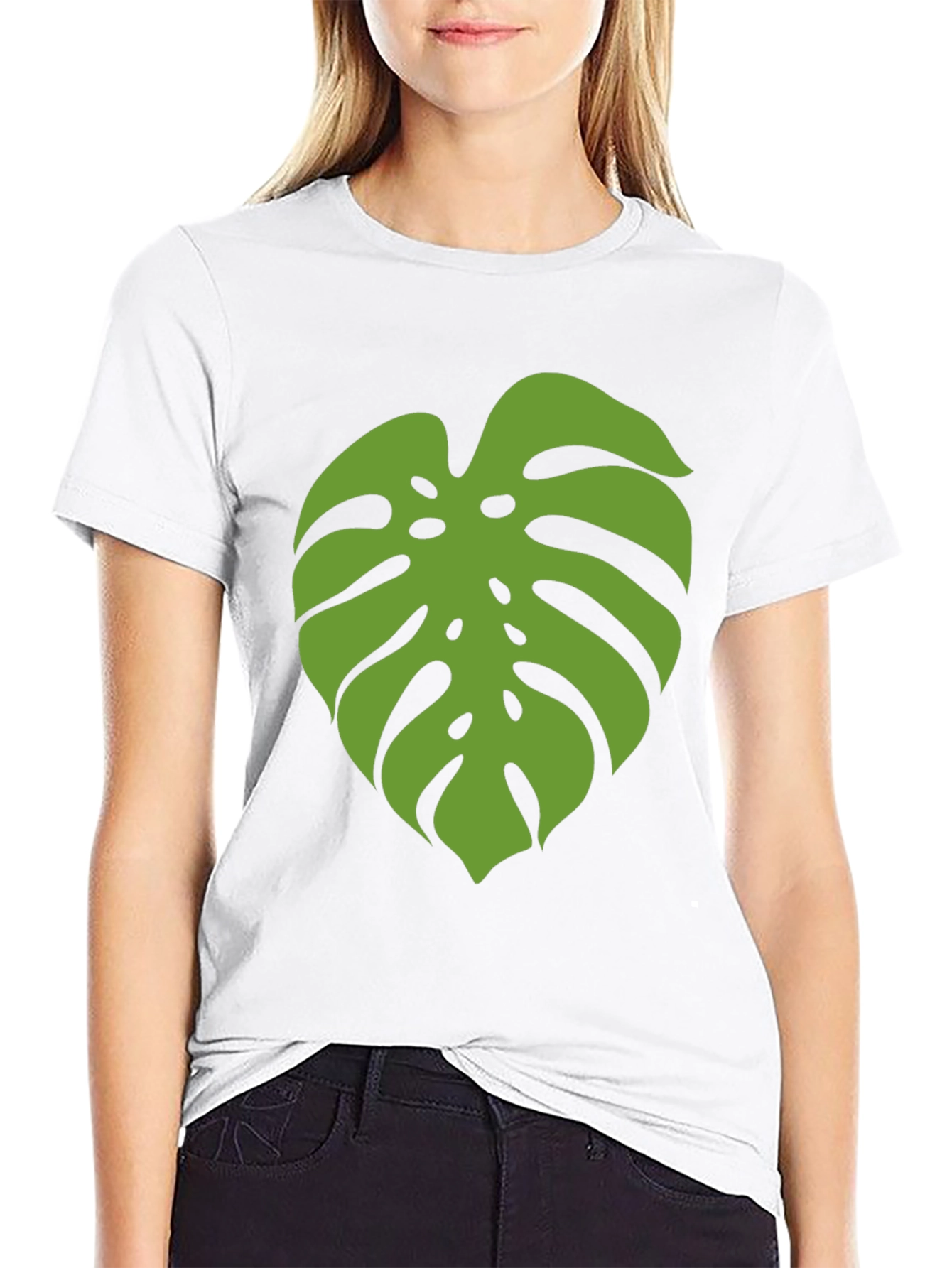 Monstera Leaf Graphic Tee - Black - 9