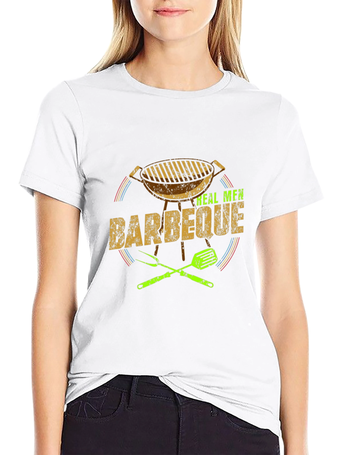 Black Real Men Barbeque T-Shirt view 9