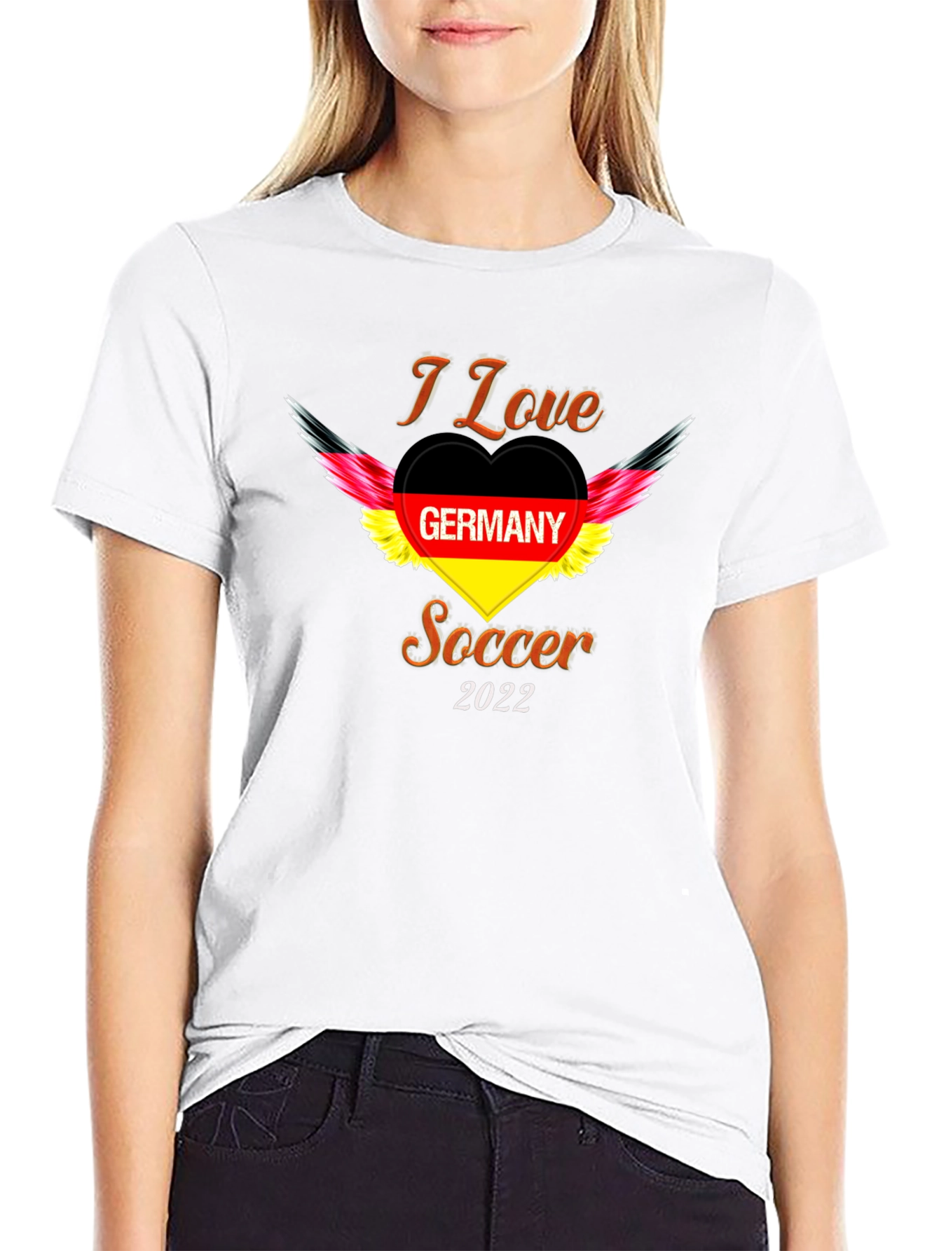 Black I Love Germany Soccer 2022 T-Shirt view 9