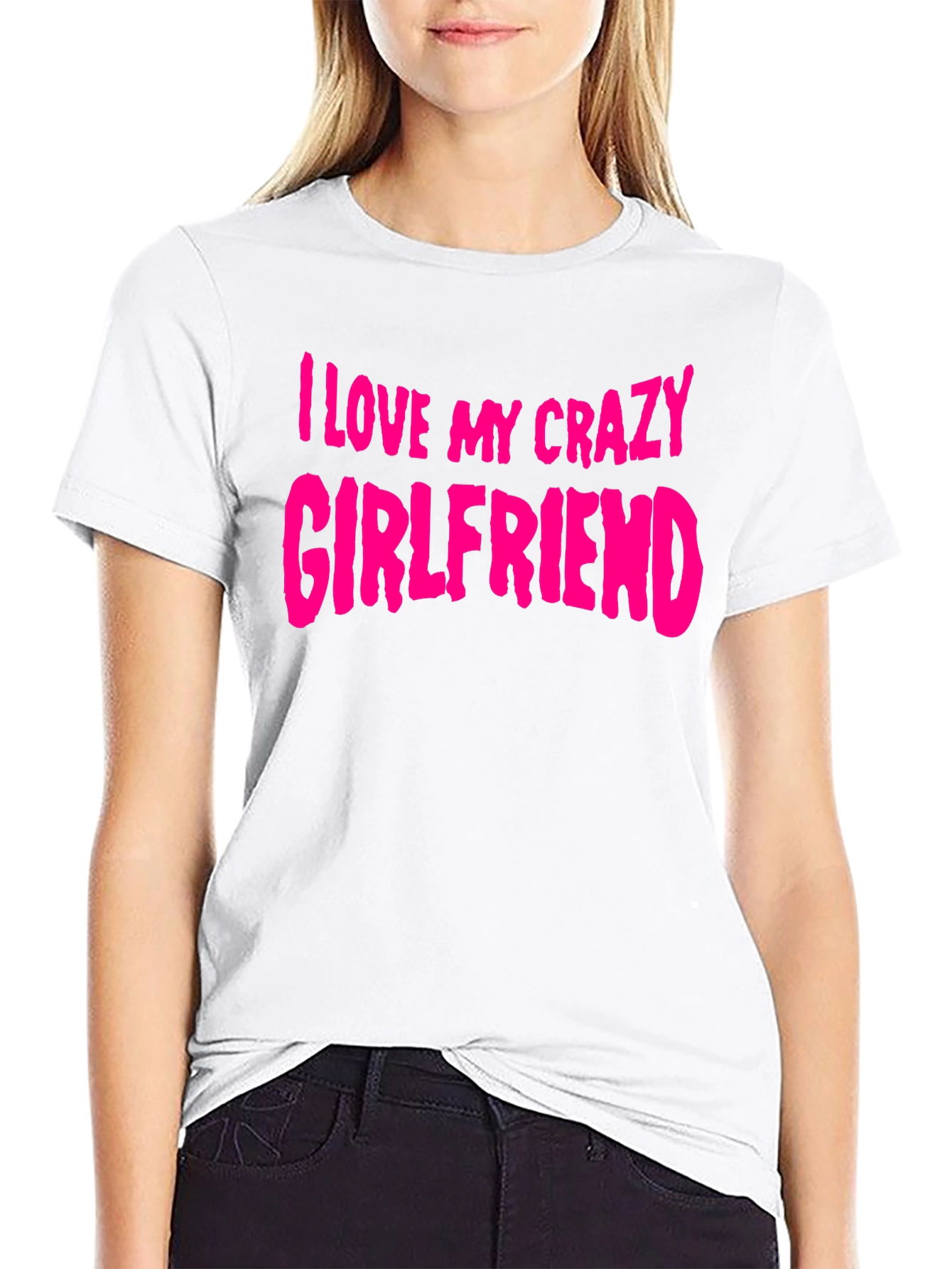 Black I Love My Crazy Girlfriend T-Shirt - Black view 9
