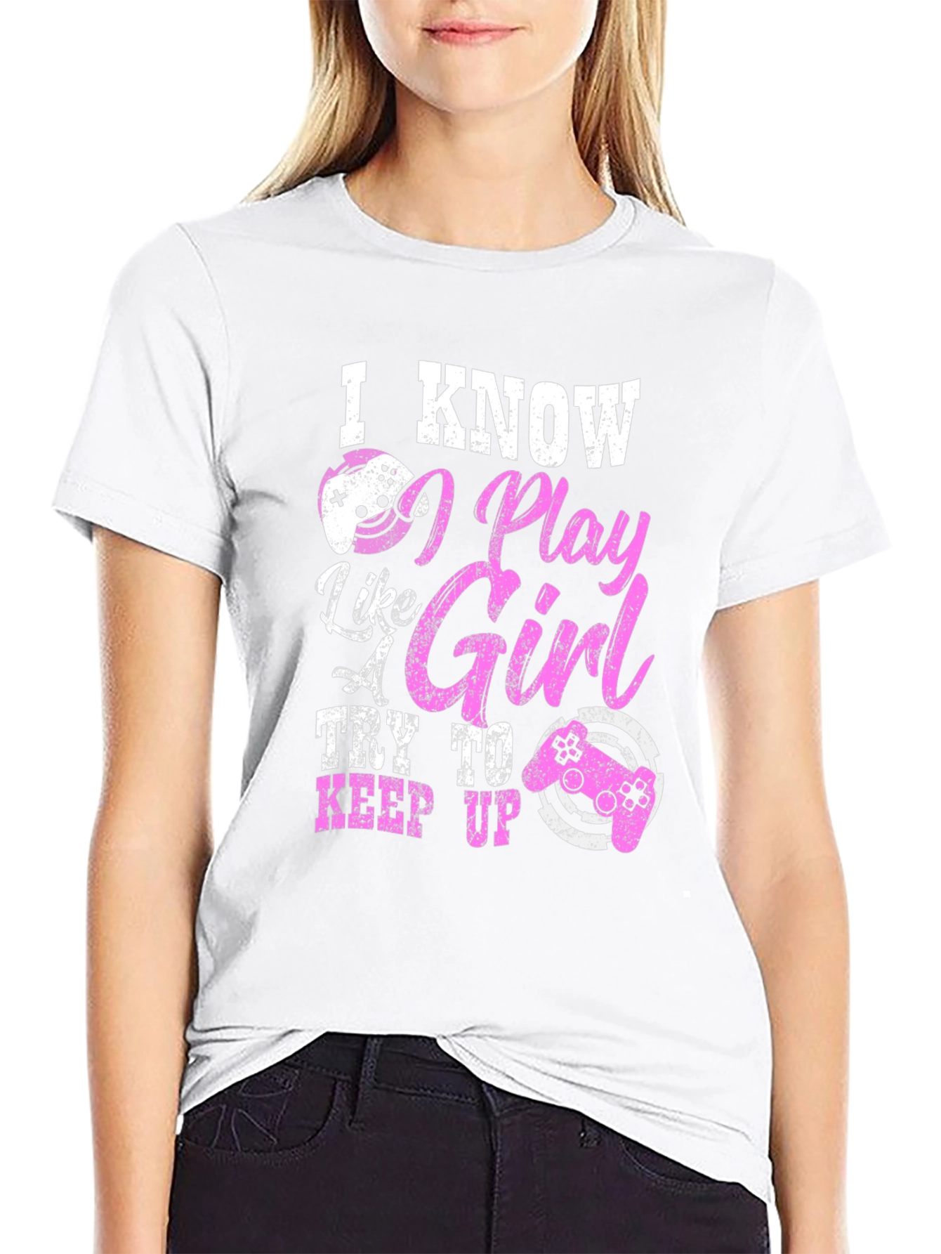 Black I Know I Play Like A Girl T-Shirt view 9