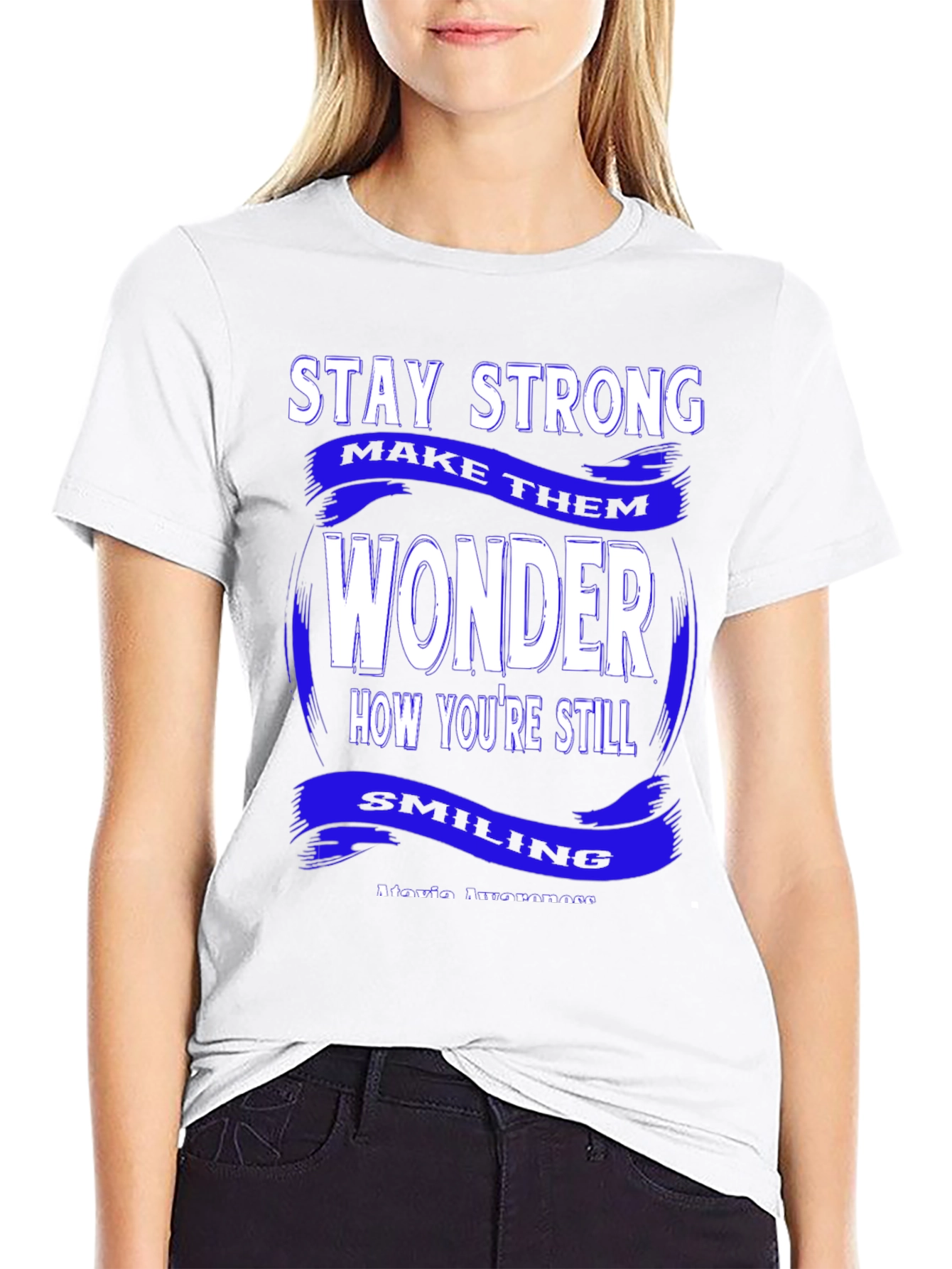 Black Stay Strong Graphic Tee - Black view 9