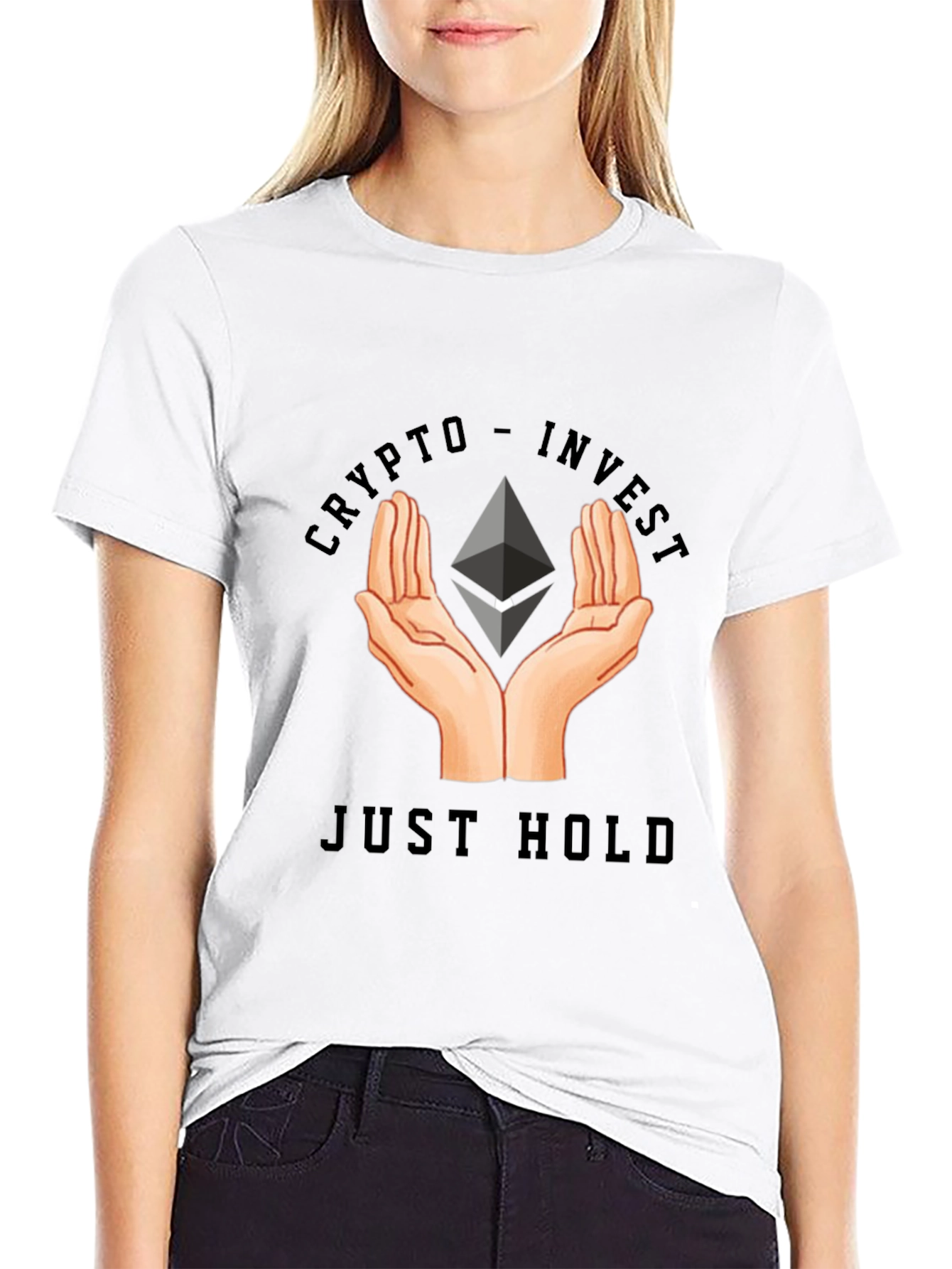 Black Crypto Invest - Just Hold T-Shirt view 9