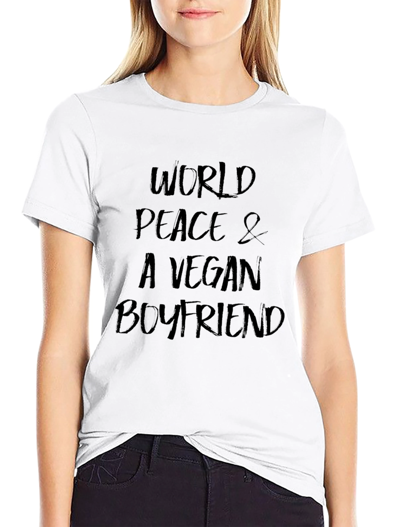 Black Vegan Boyfriend Black Graphic Tee view 9