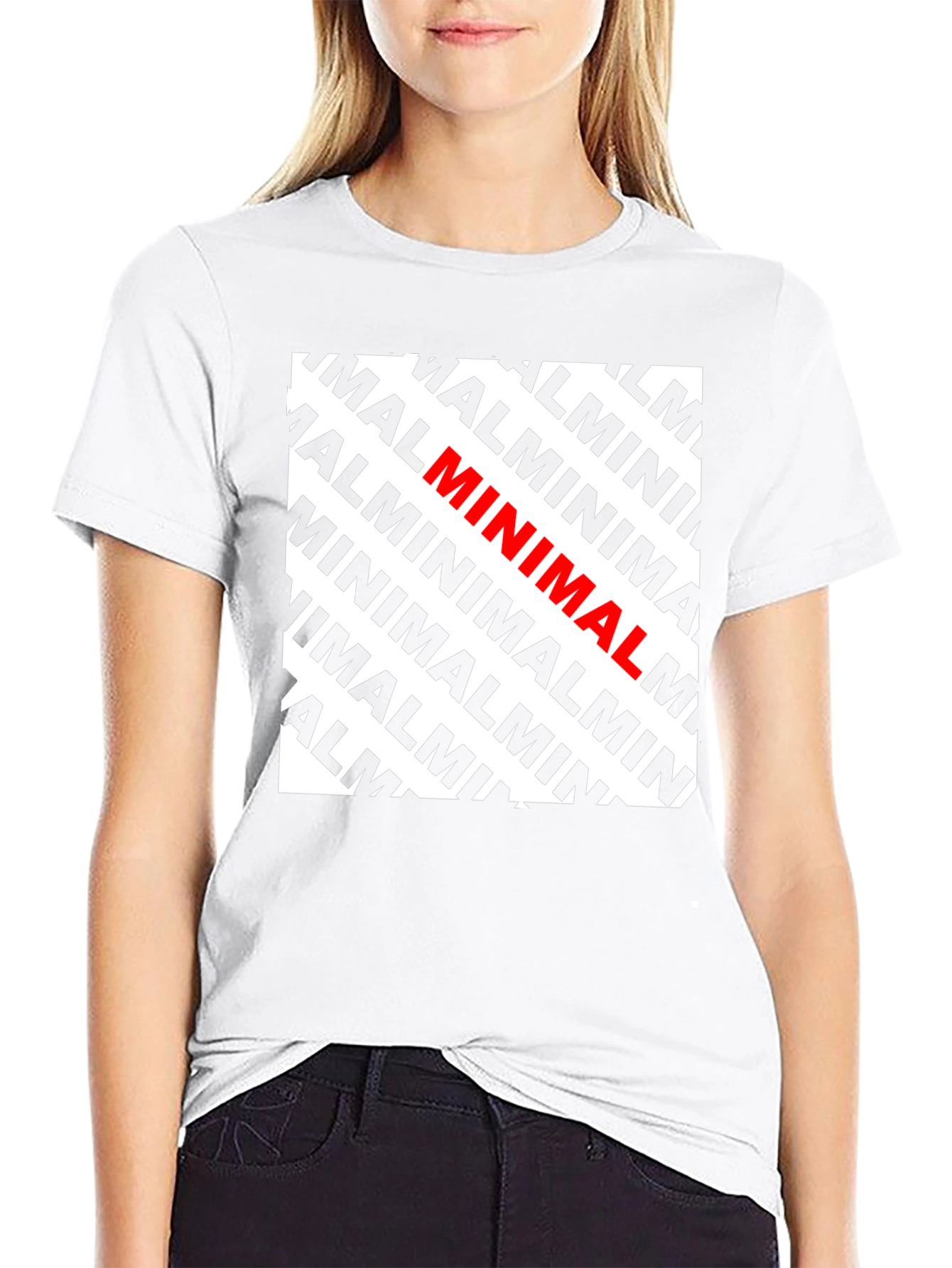 Black Minimalist Graphic Tee - Bold Wordplay T-Shirt view 9