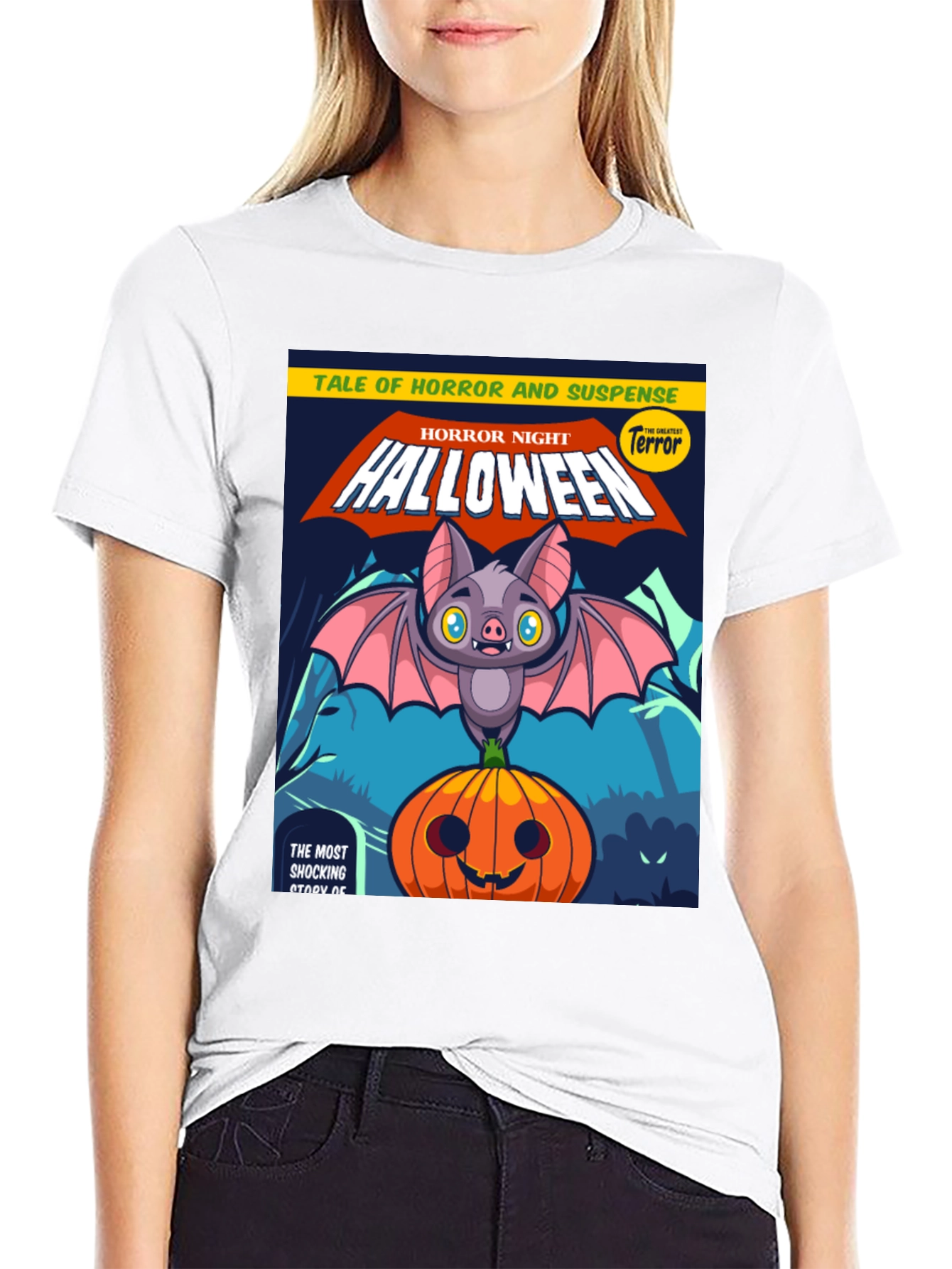 Black Halloween Horror Night T-Shirt view 9