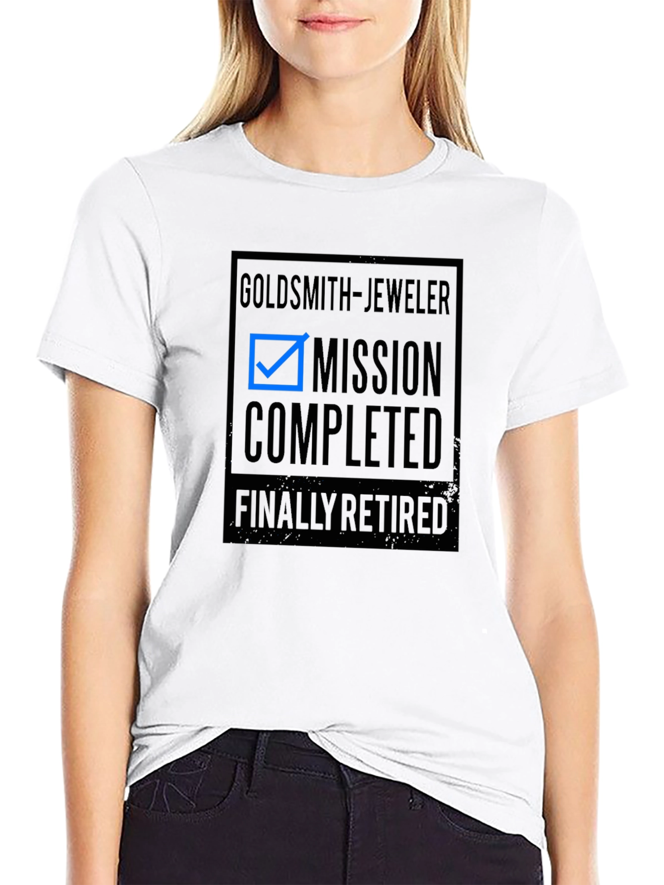 Black Retired Goldsmith Jeweler - Mission Completed T-Shirt view 9