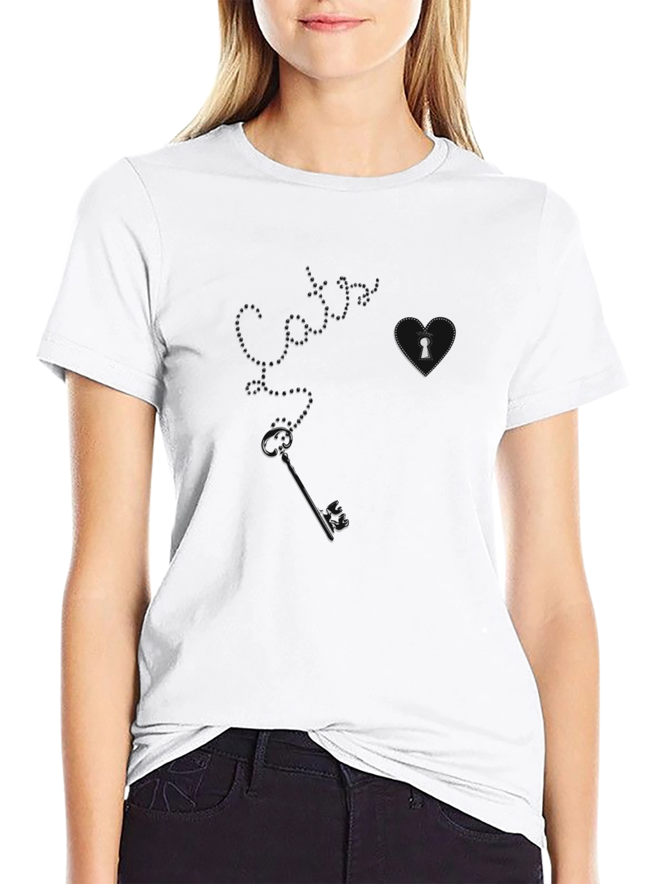 Black Key to My Heart T-Shirt - Stylish Graphic Tee view 9