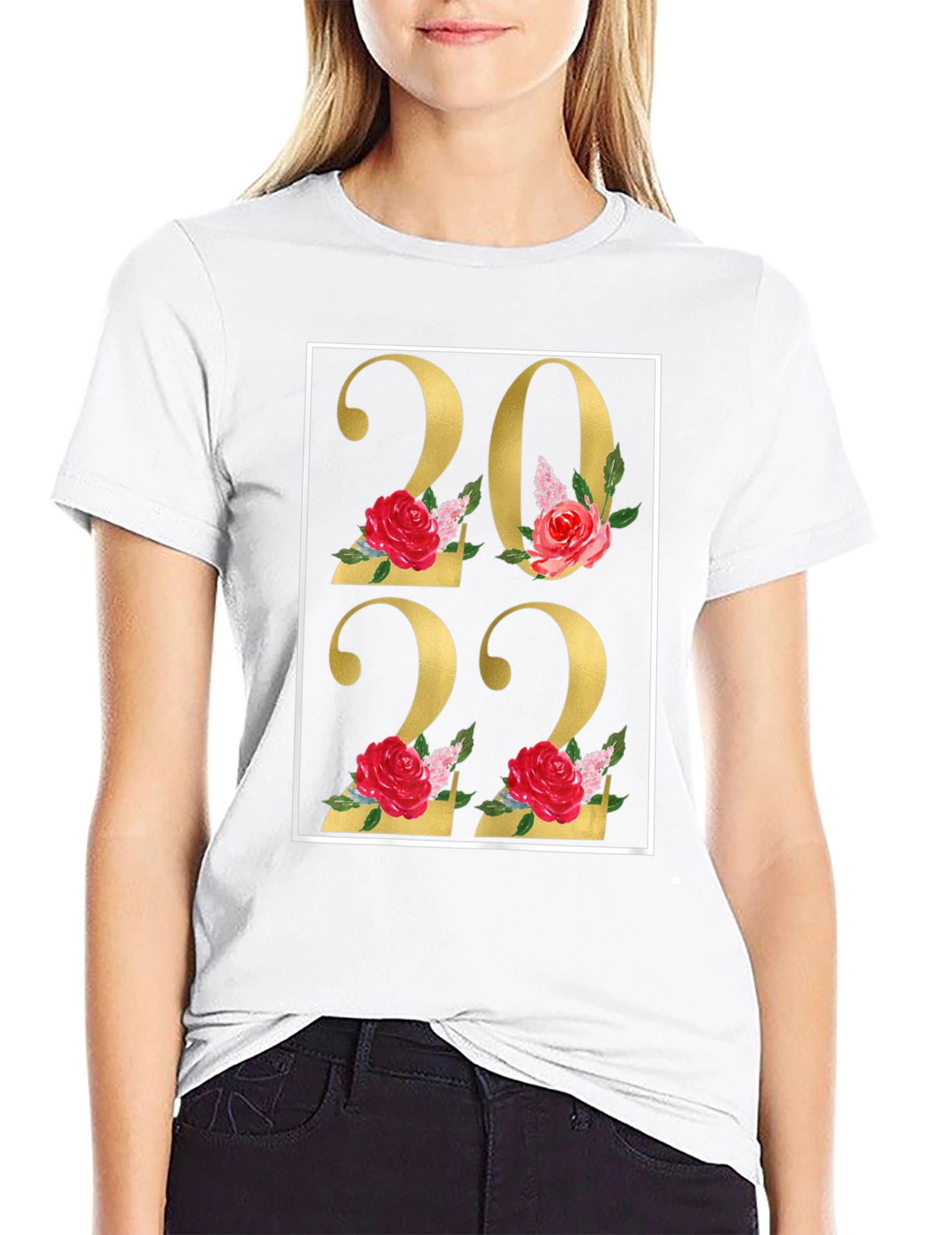 Black Floral 2022 Black T-Shirt view 9