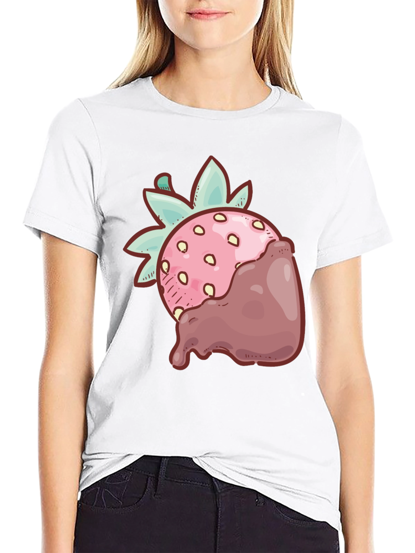Black Strawberry Chocolate Dipped T-Shirt view 9