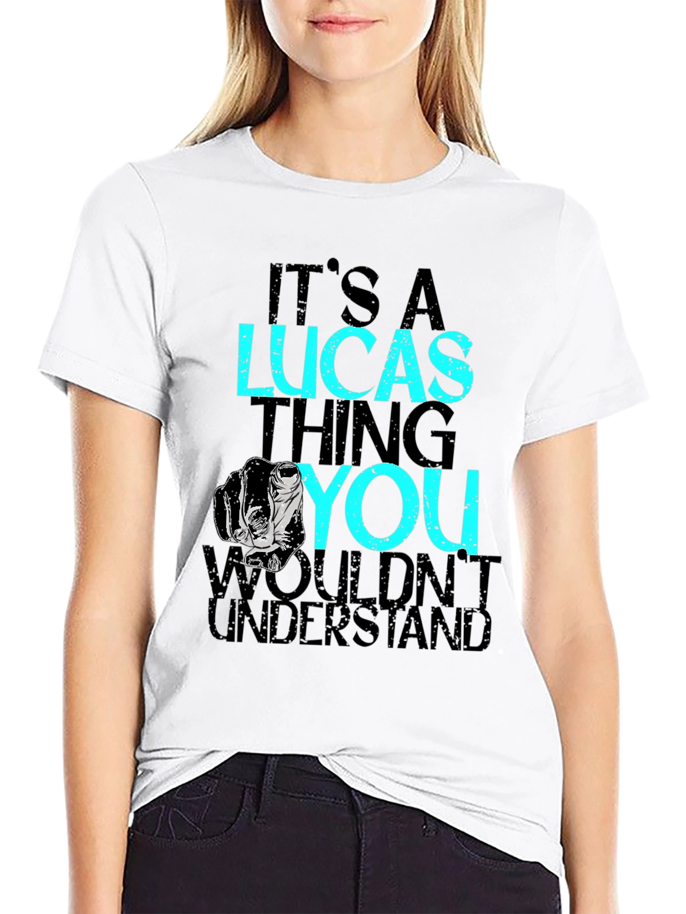 Black It's A Lucas Thing T-Shirt - Black view 9