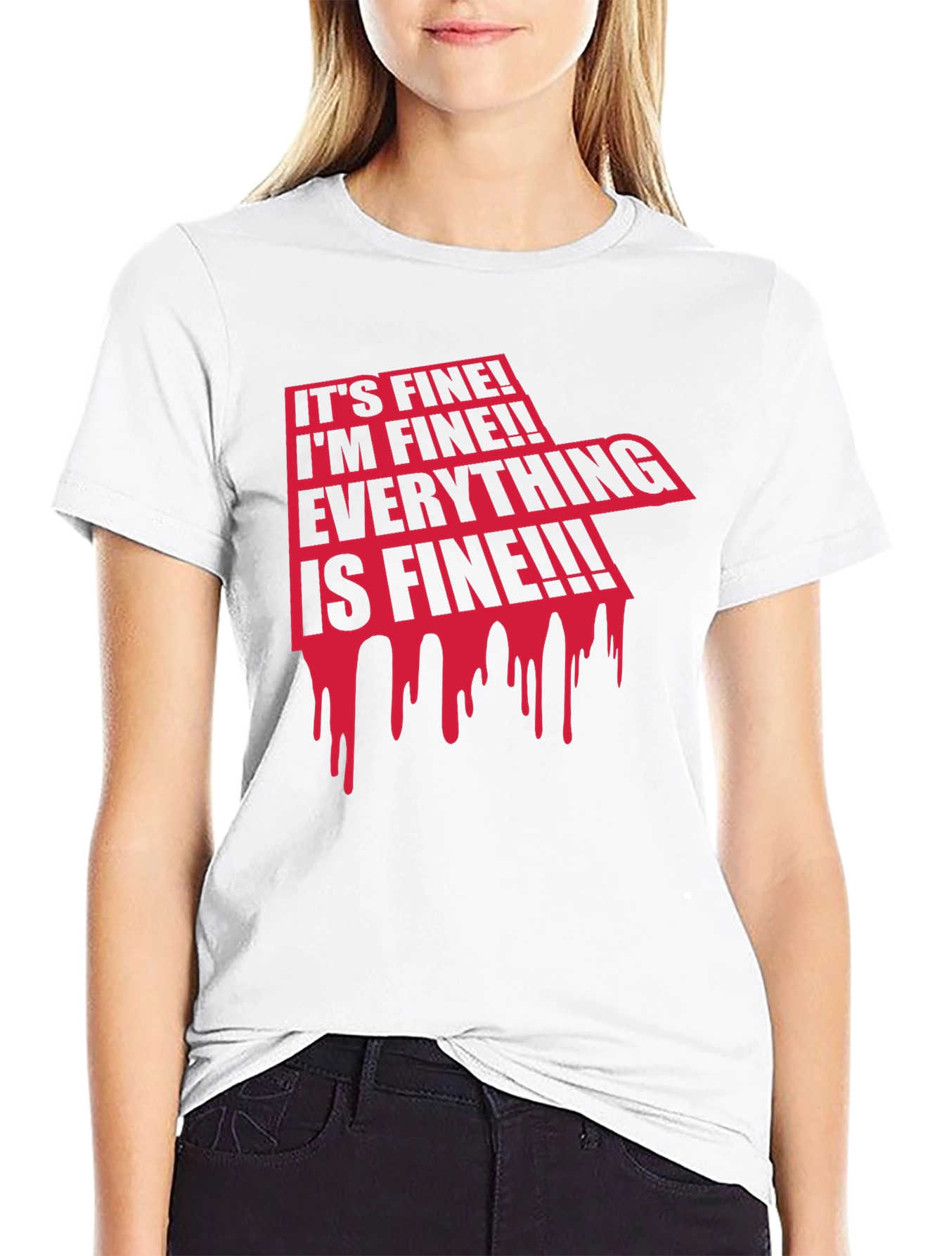 Black It's Fine! Graphic Print Tee view 9