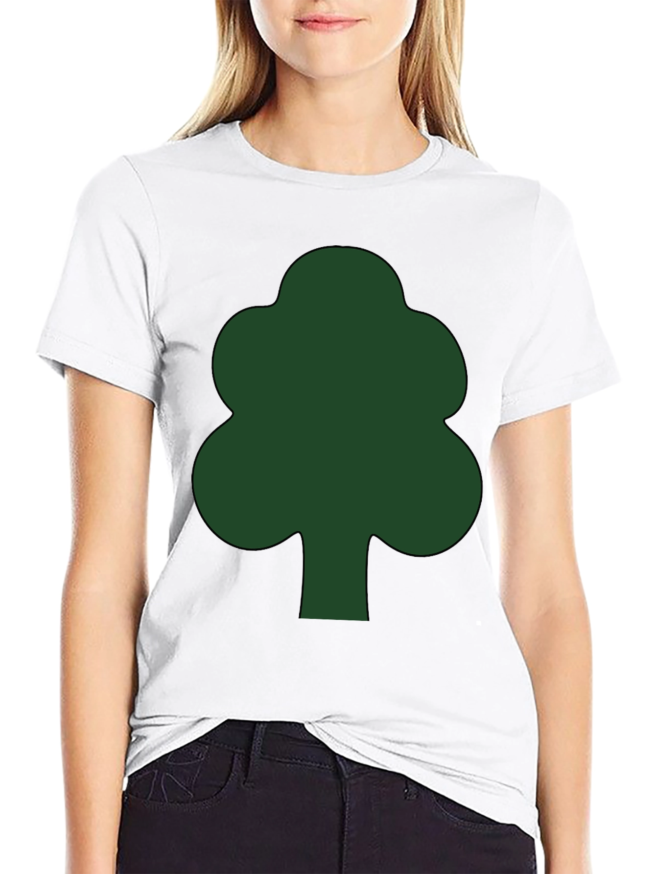 Black Green Tree Graphic Black T-Shirt view 9