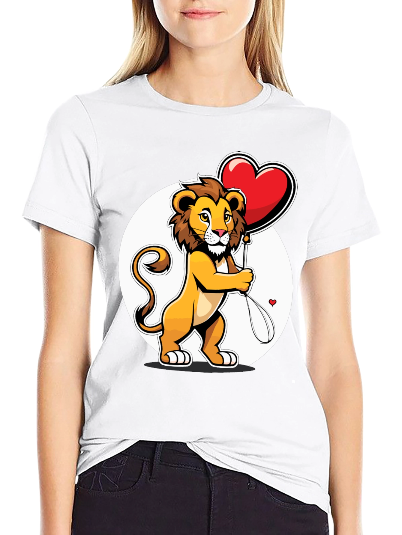 Black Lion Love Heart Balloon Graphic Tee view 9