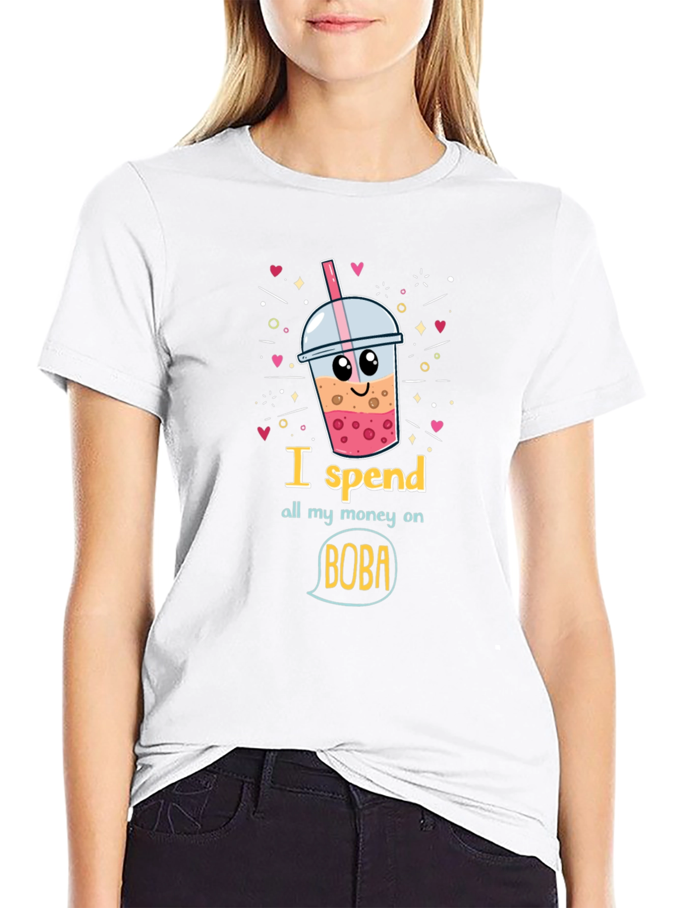 Black Boba Lover Tee: I Spend All My Money On Boba! view 9